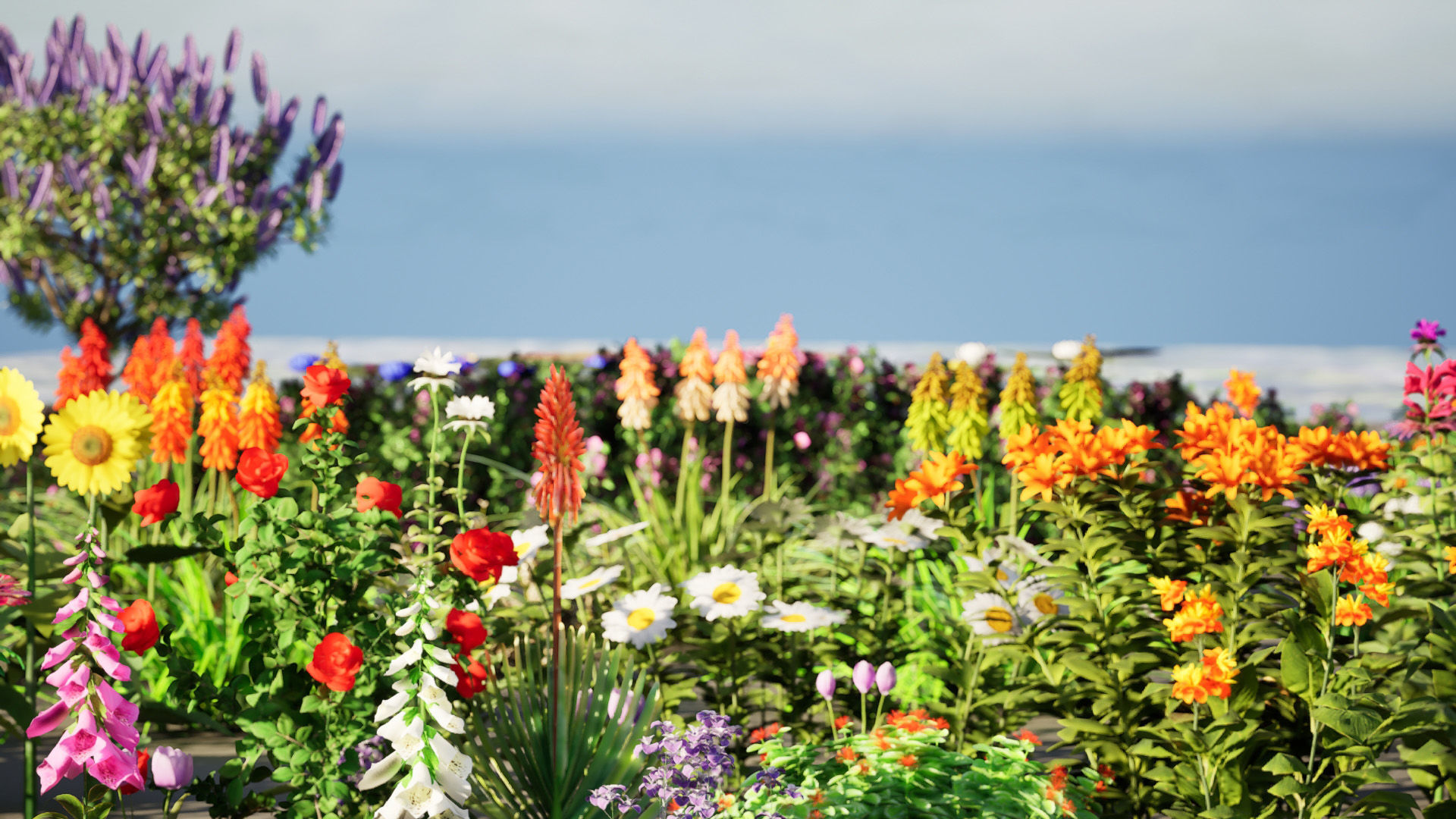 Realistic Low-Poly Outdoor Flowering Plants Low-poly 3D model_3