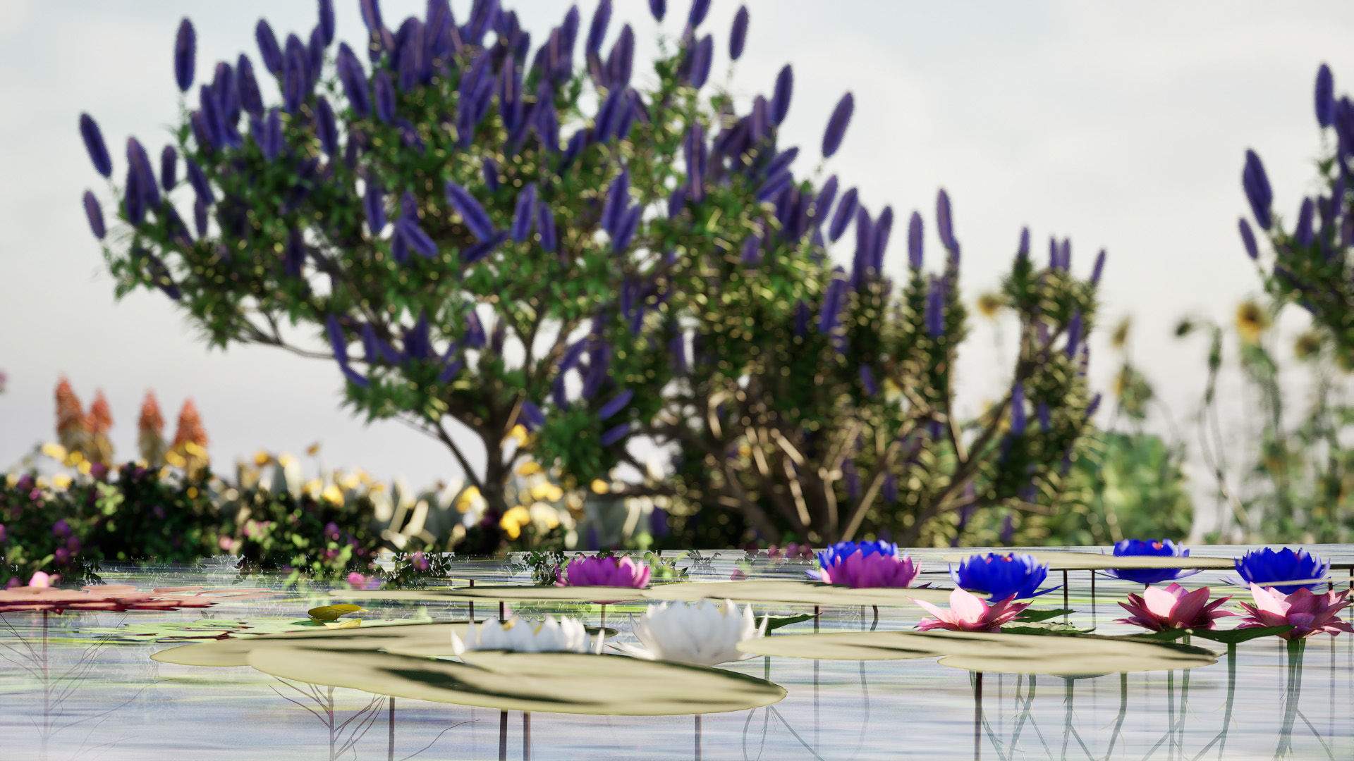 Realistic Low-Poly Outdoor Flowering Plants Low-poly 3D model_4