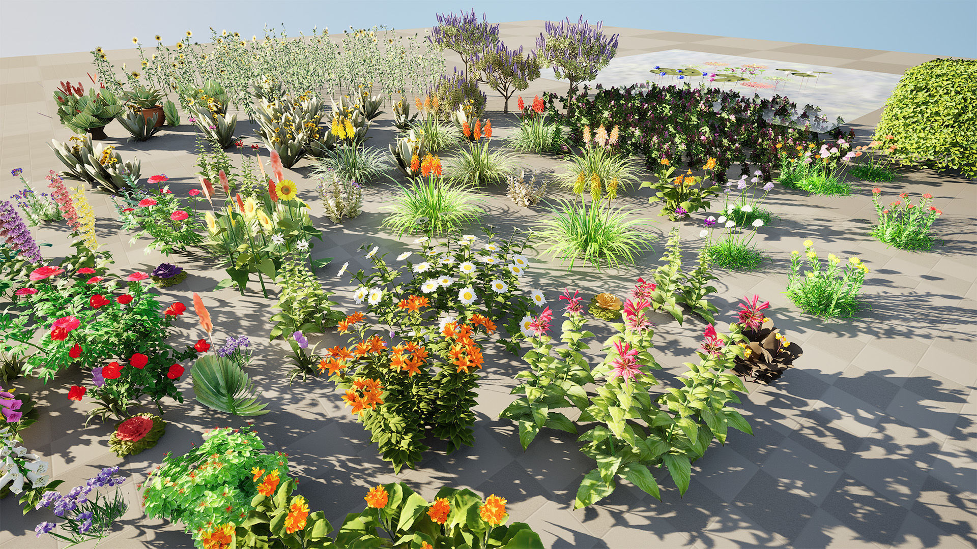 Realistic Low-Poly Outdoor Flowering Plants Low-poly 3D model_15