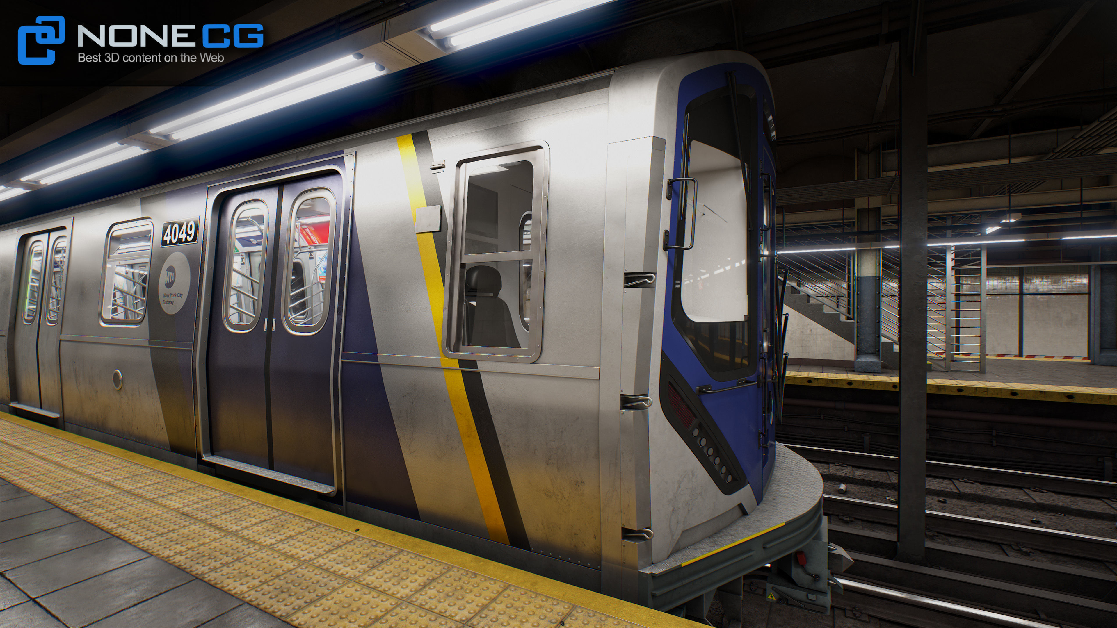 Times Square- 42st Subway Station and R211 Trains 3D model_24