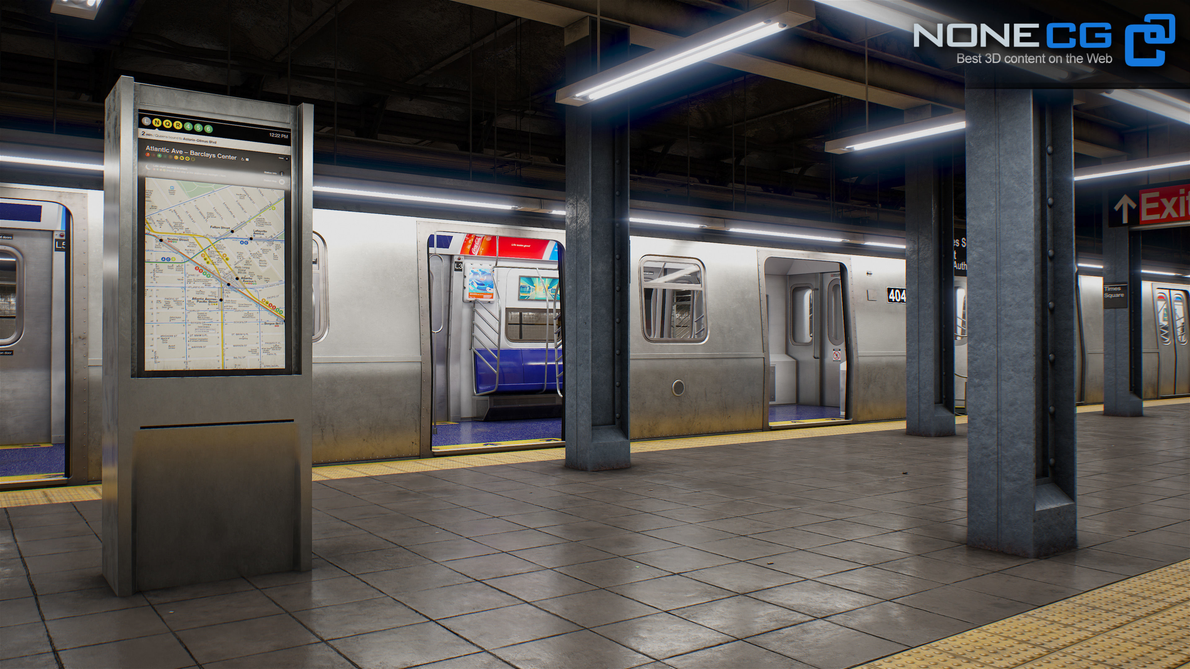 Times Square- 42st Subway Station and R211 Trains 3D model_8