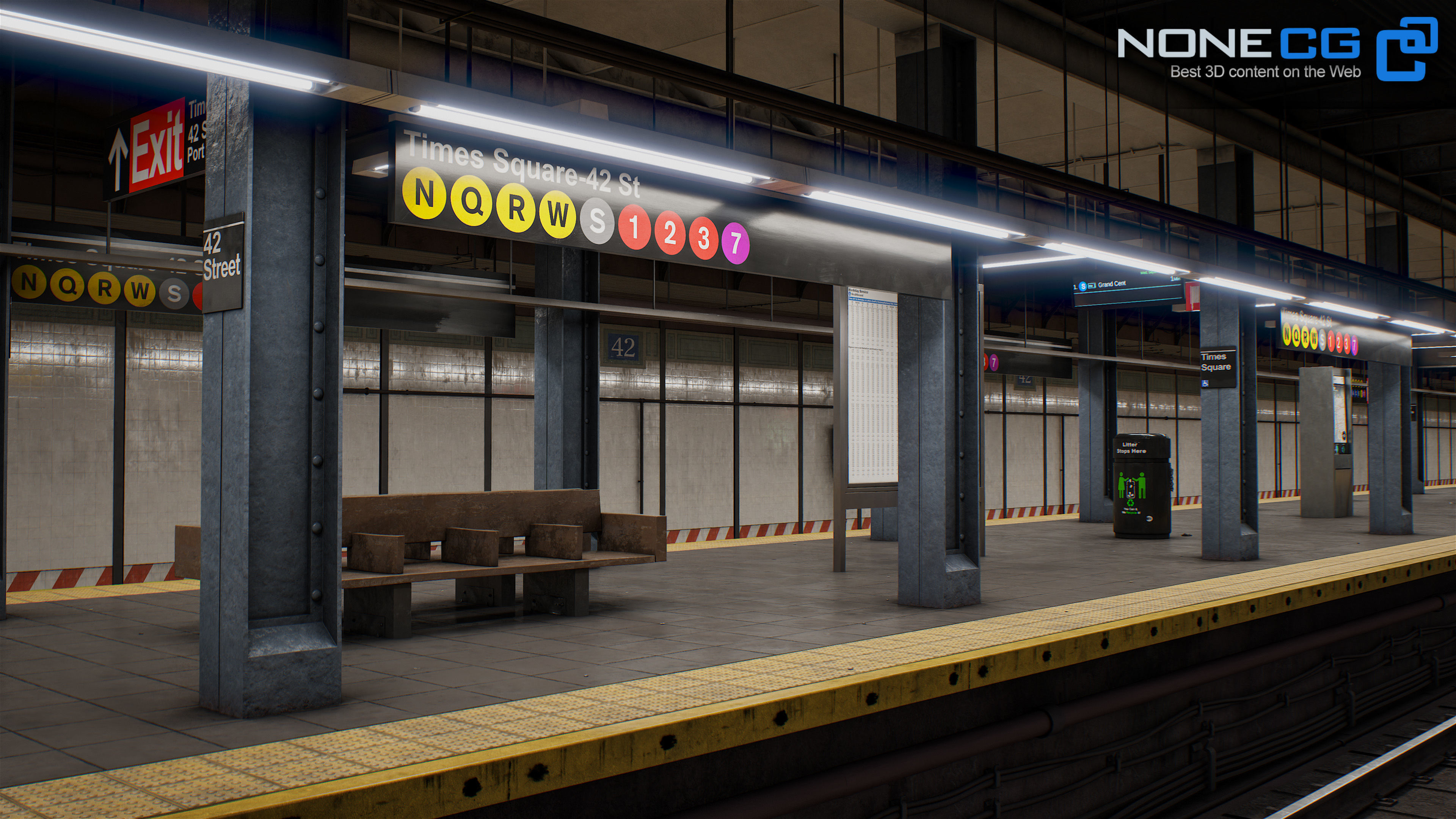 Times Square- 42st Subway Station and R211 Trains 3D model_47