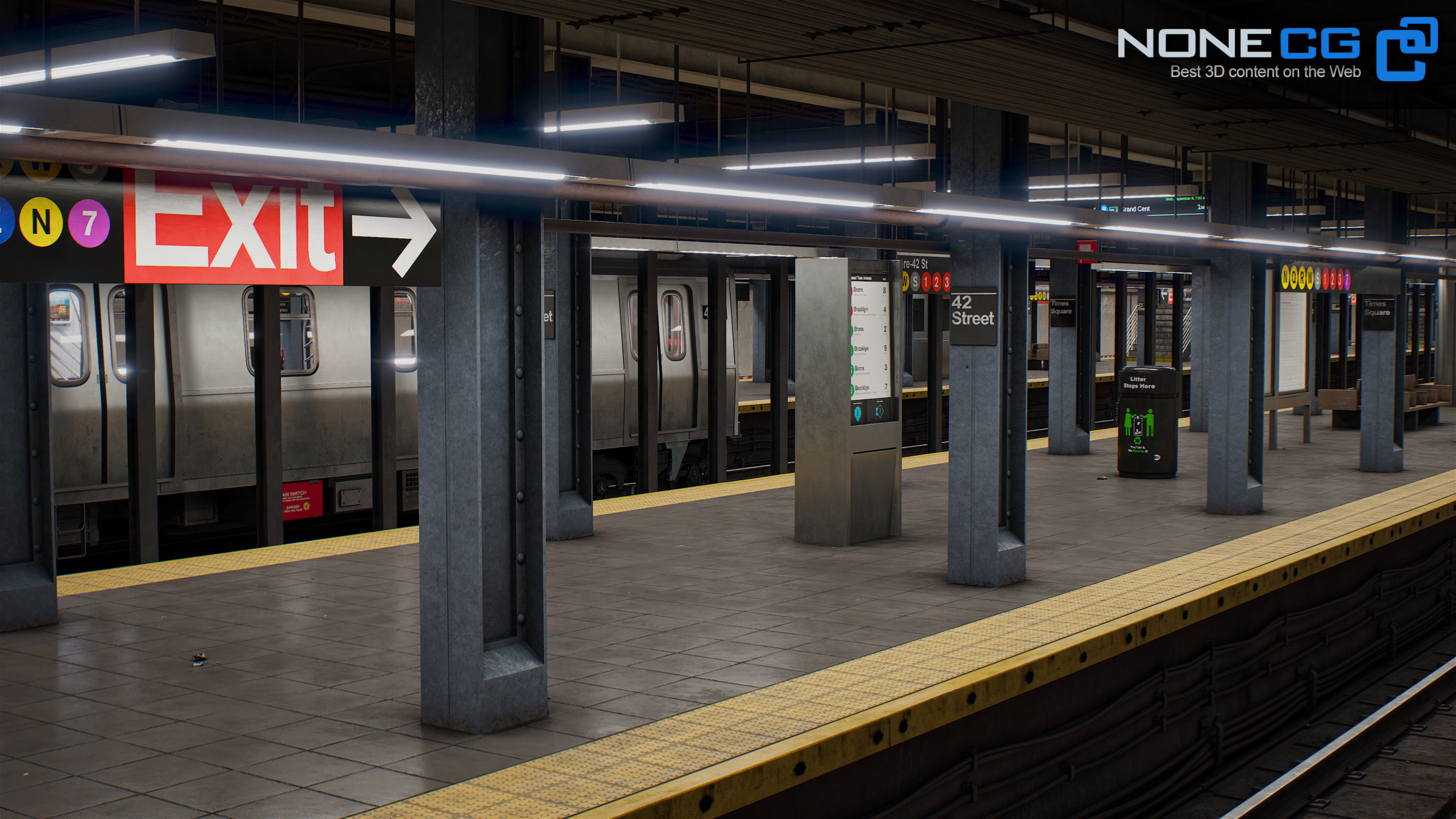Times Square- 42st Subway Station and R211 Trains 3D model_43