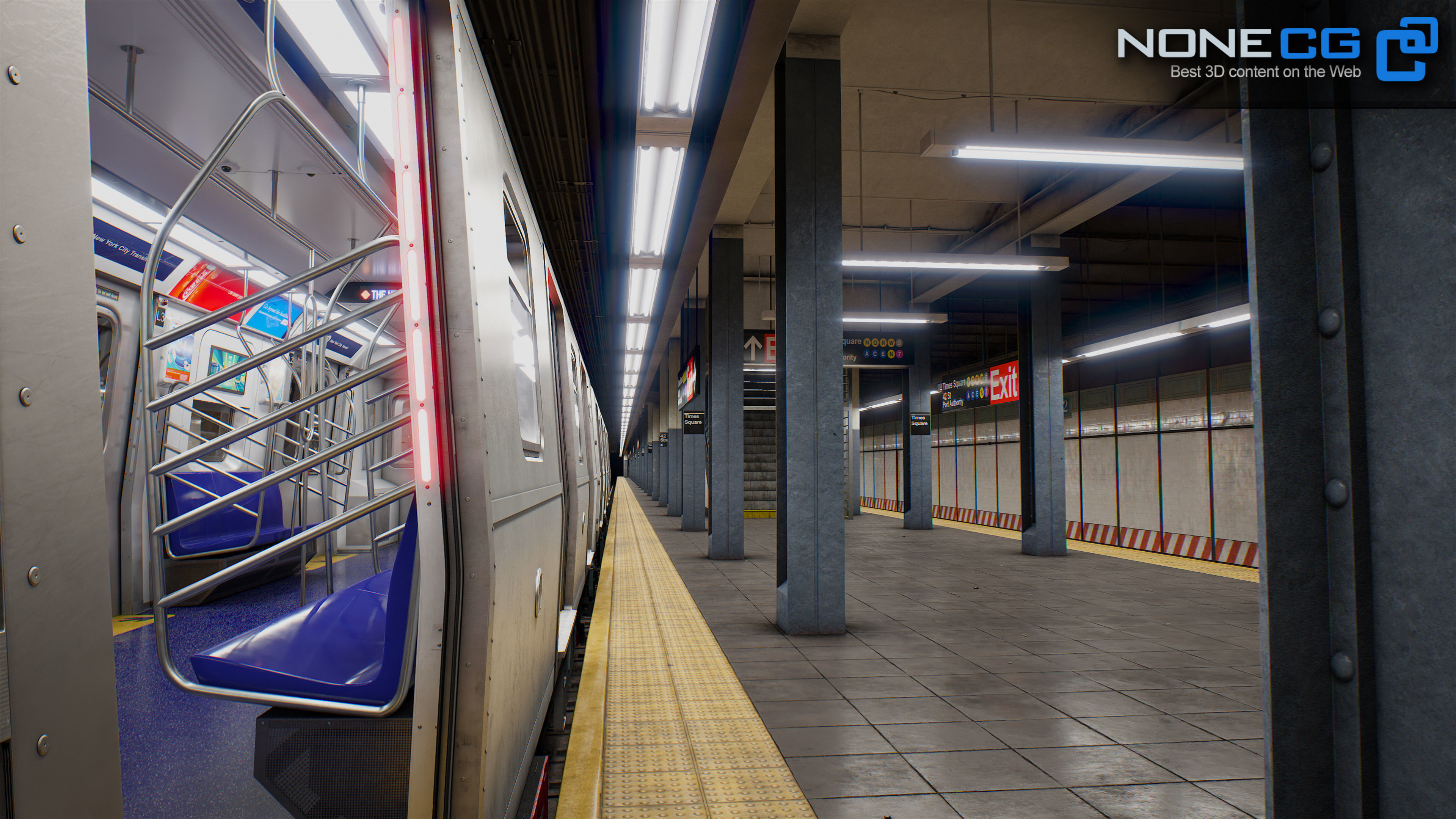 Times Square- 42st Subway Station and R211 Trains 3D model_41