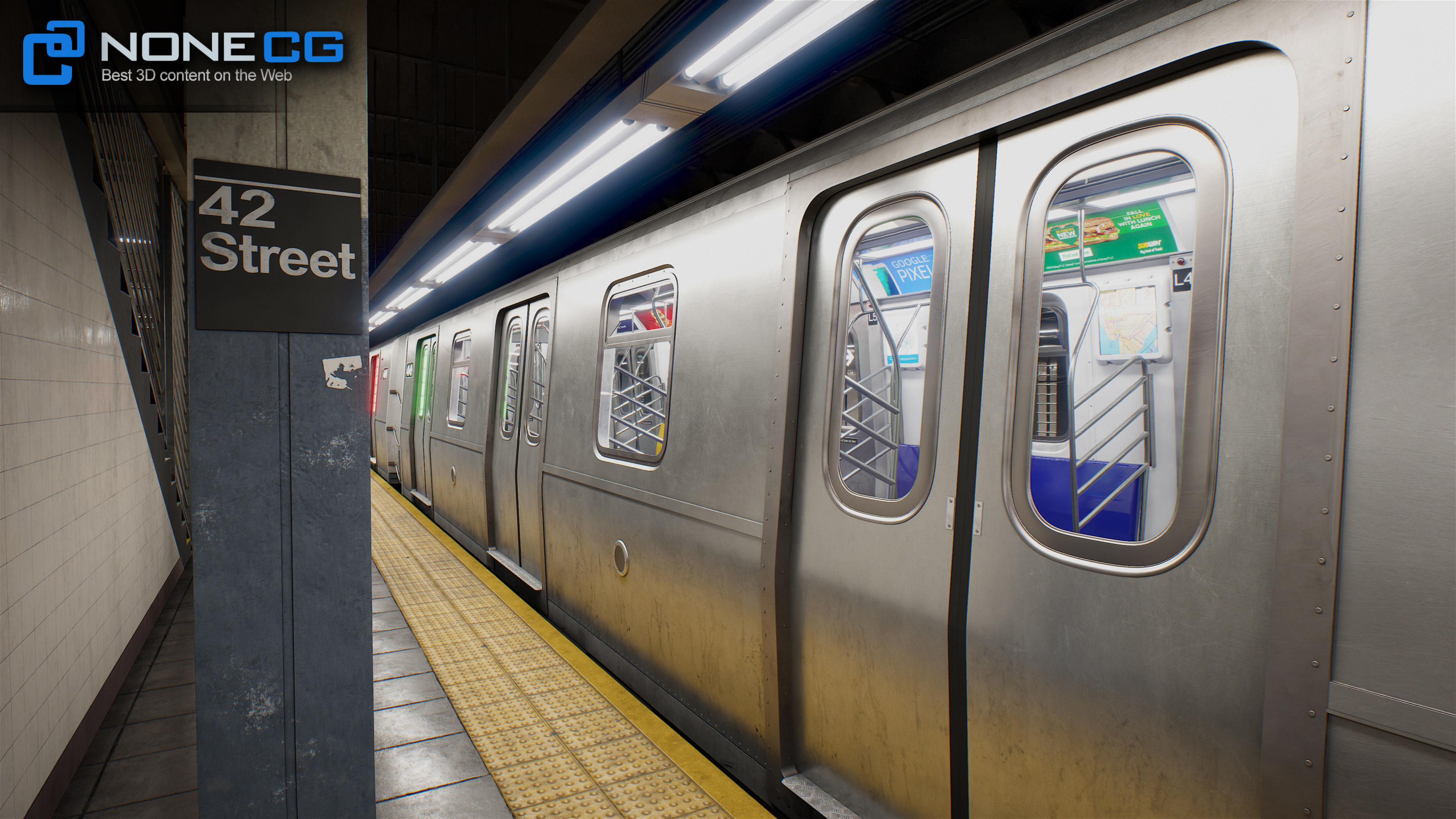 Times Square- 42st Subway Station and R211 Trains 3D model_29