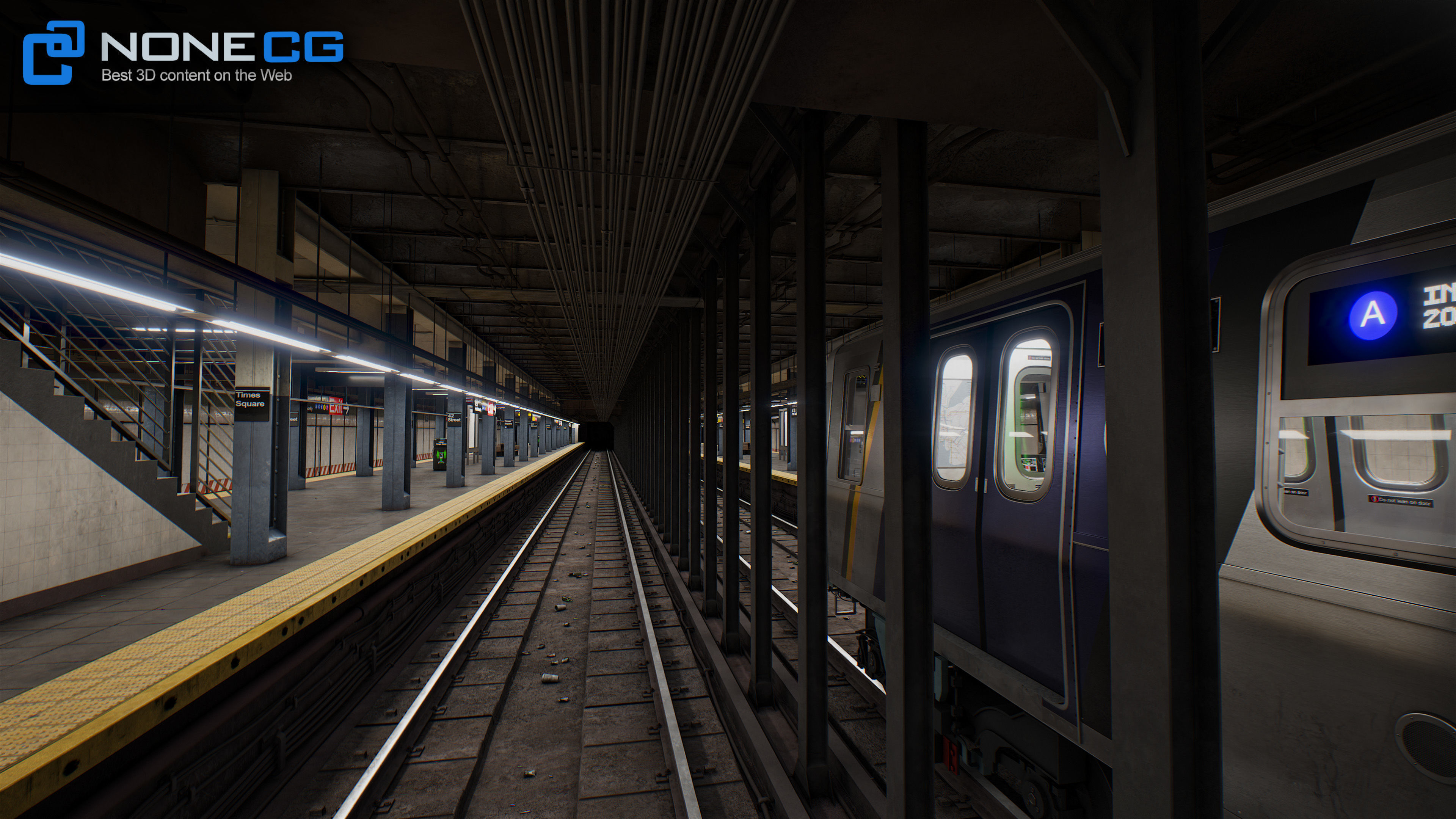 Times Square- 42st Subway Station and R211 Trains 3D model_34