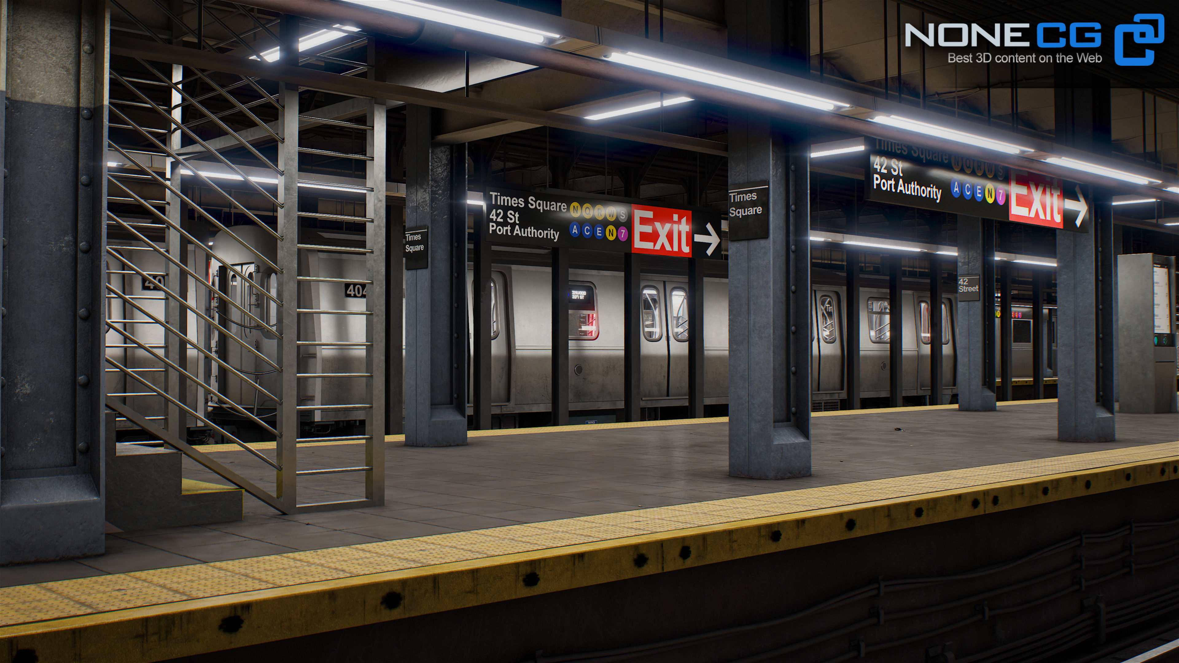 Times Square- 42st Subway Station and R211 Trains 3D model_45