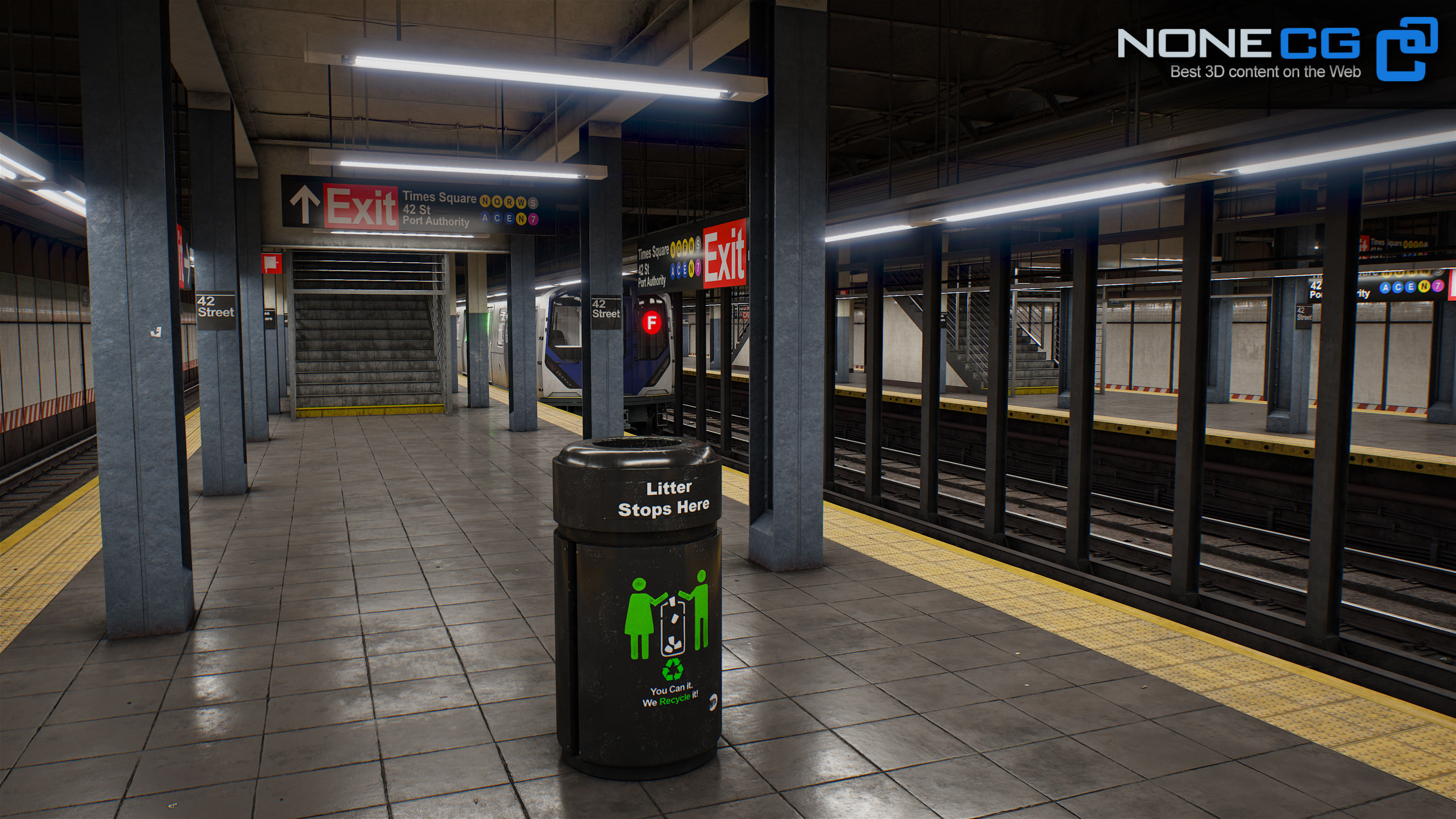 Times Square- 42st Subway Station and R211 Trains 3D model_26