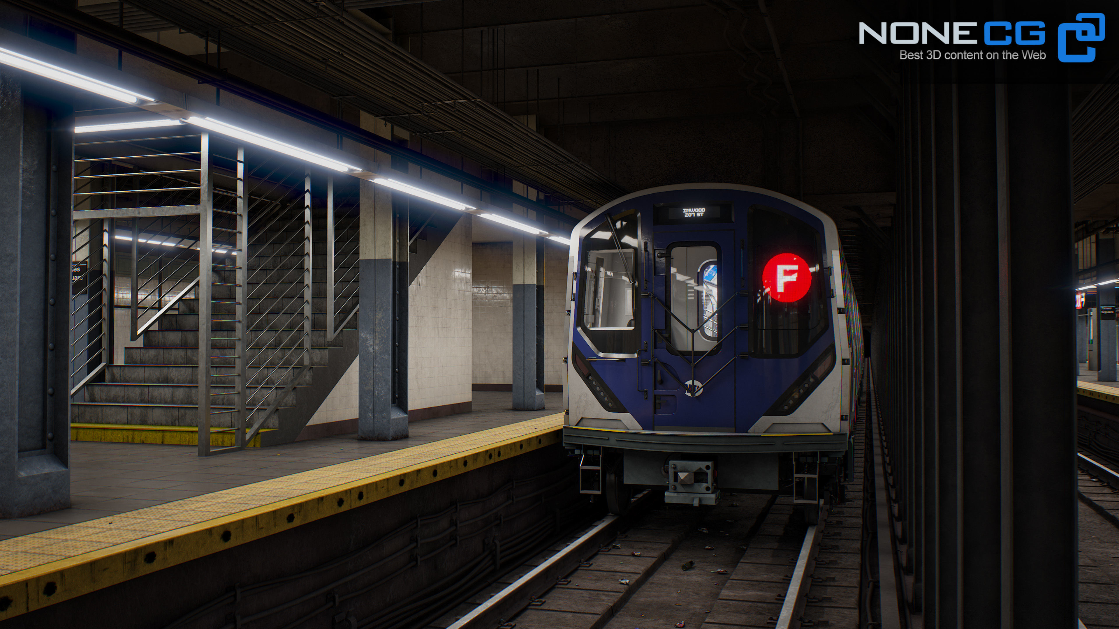 Times Square- 42st Subway Station and R211 Trains 3D model_21