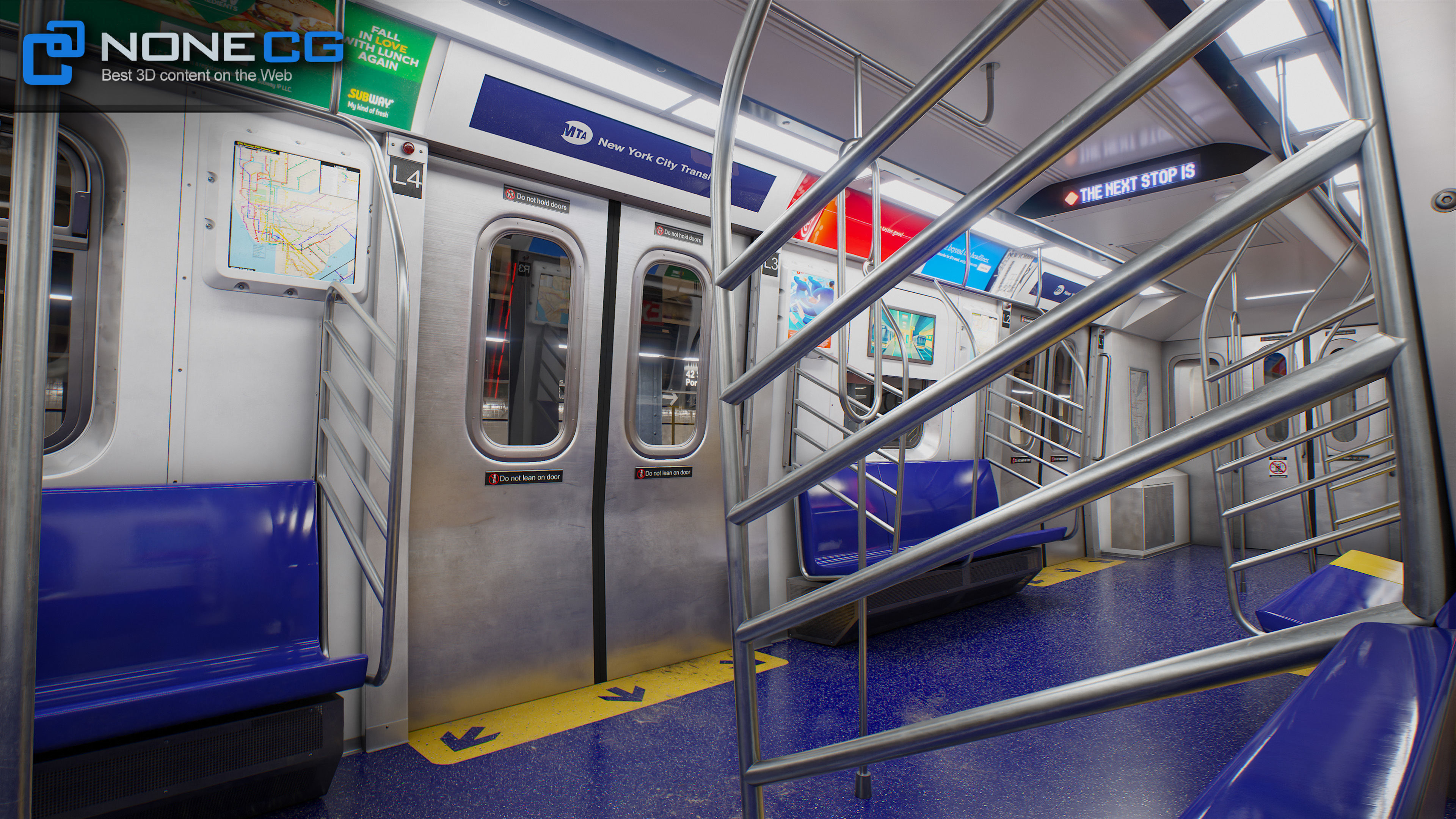 Times Square- 42st Subway Station and R211 Trains 3D model_12