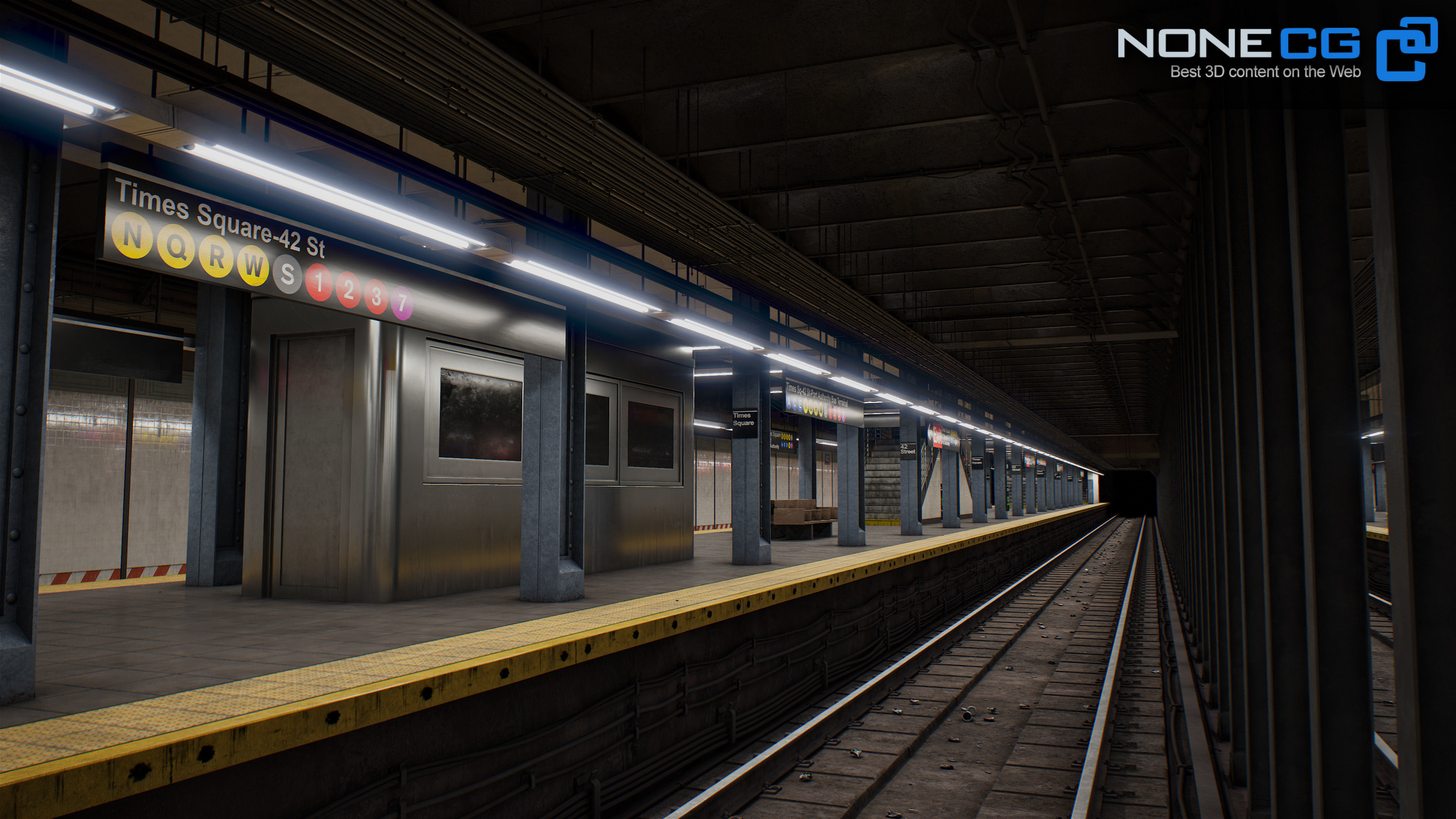 Times Square- 42st Subway Station and R211 Trains 3D model_44