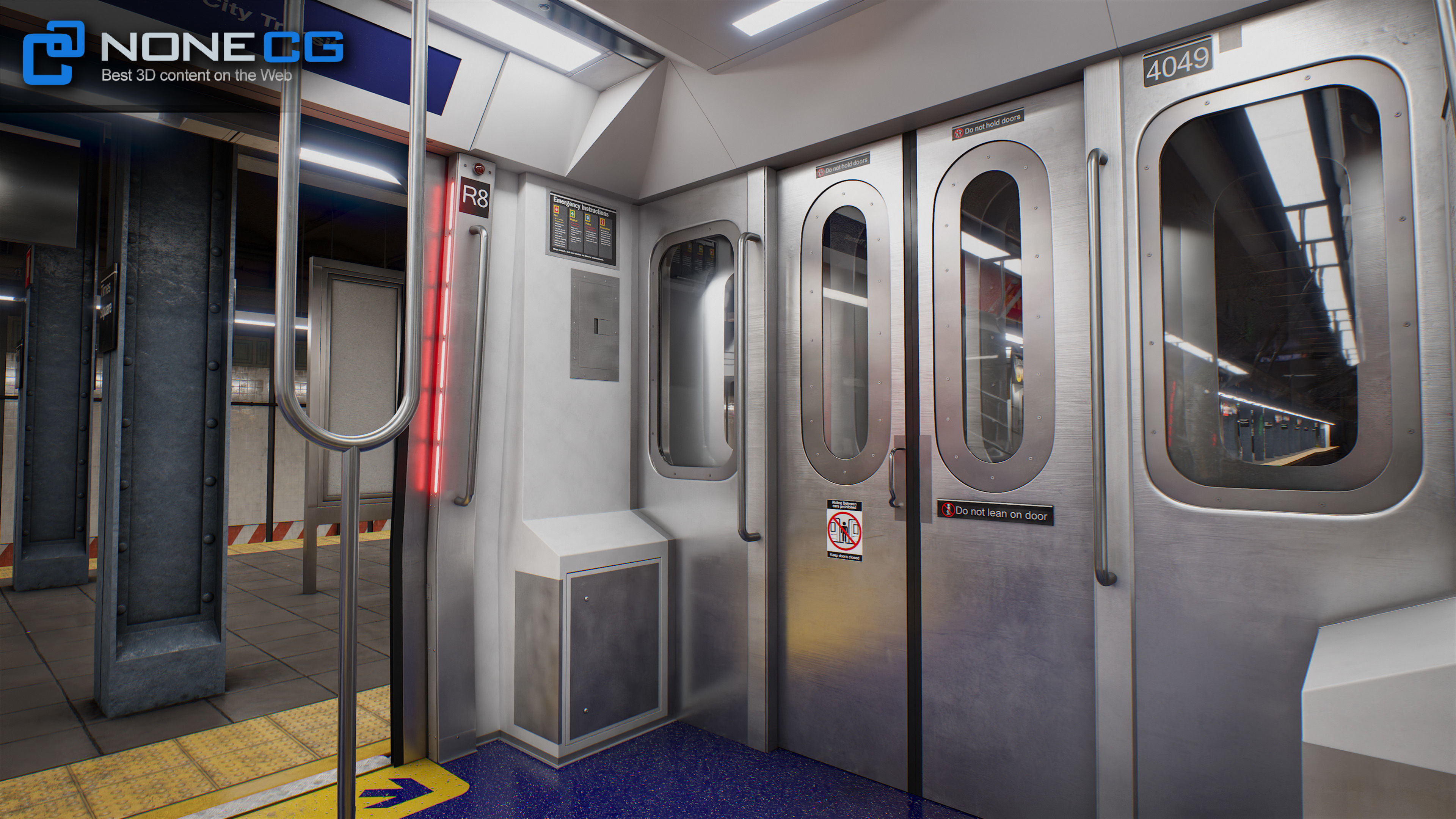 Times Square- 42st Subway Station and R211 Trains 3D model_32