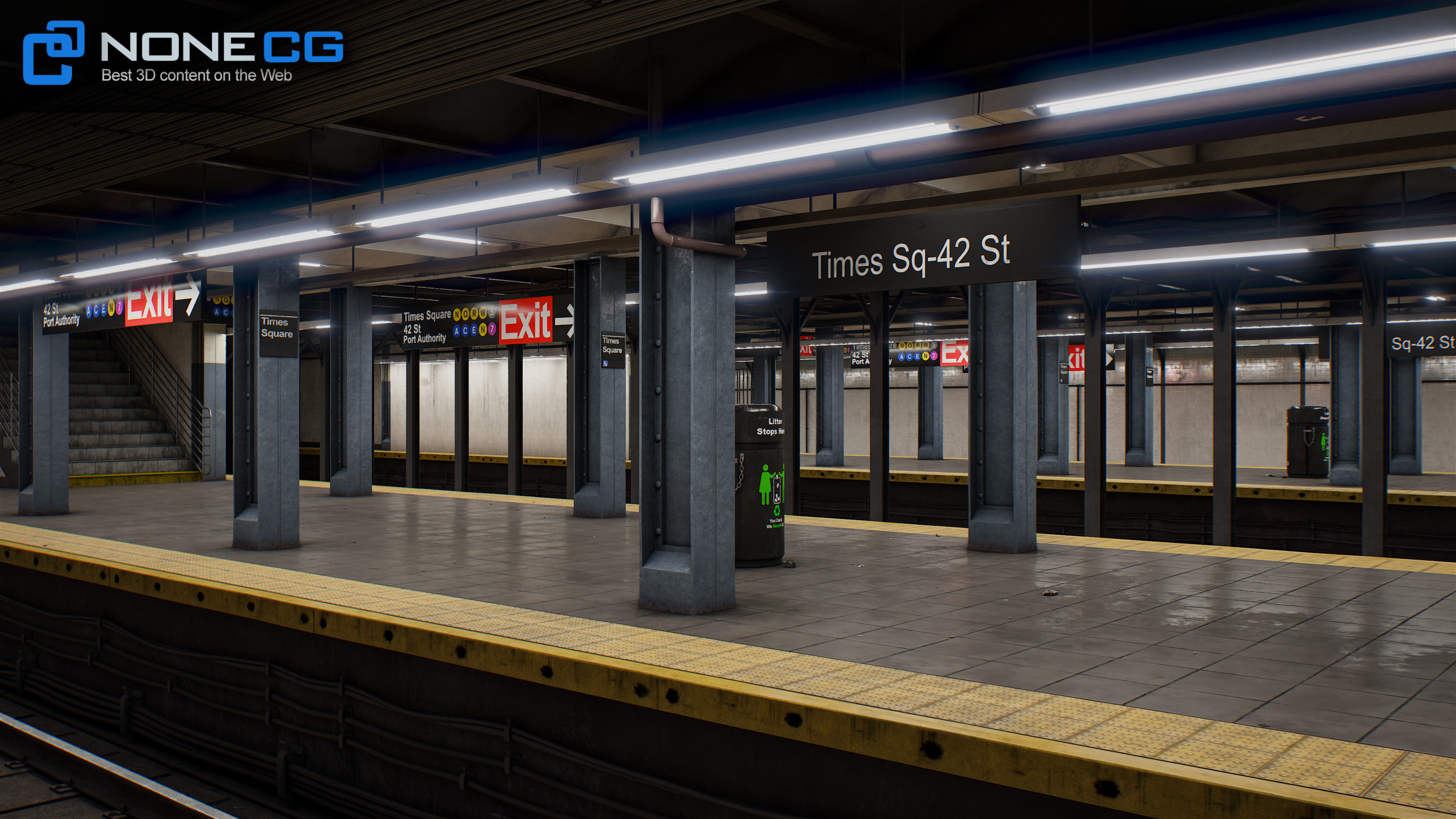 Times Square- 42st Subway Station and R211 Trains 3D model_28
