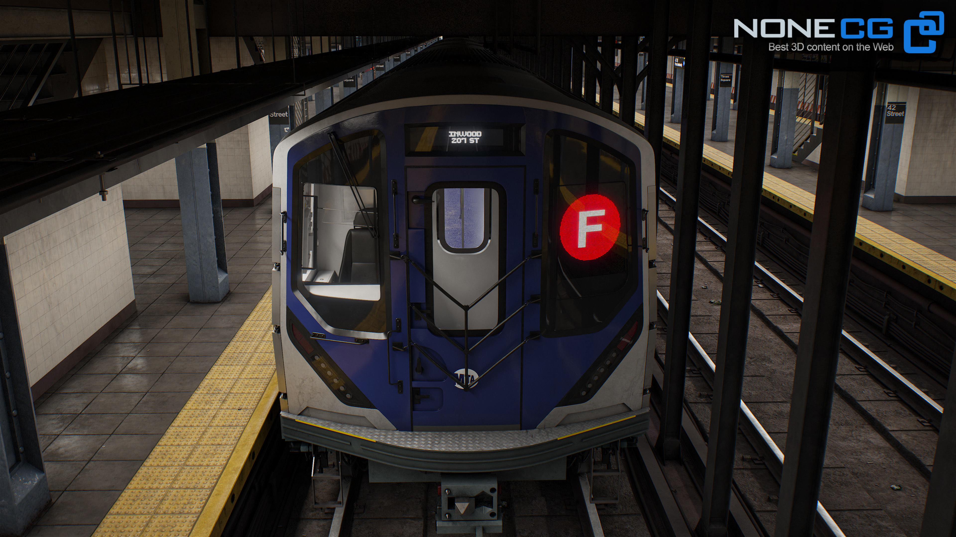 Times Square- 42st Subway Station and R211 Trains 3D model_50