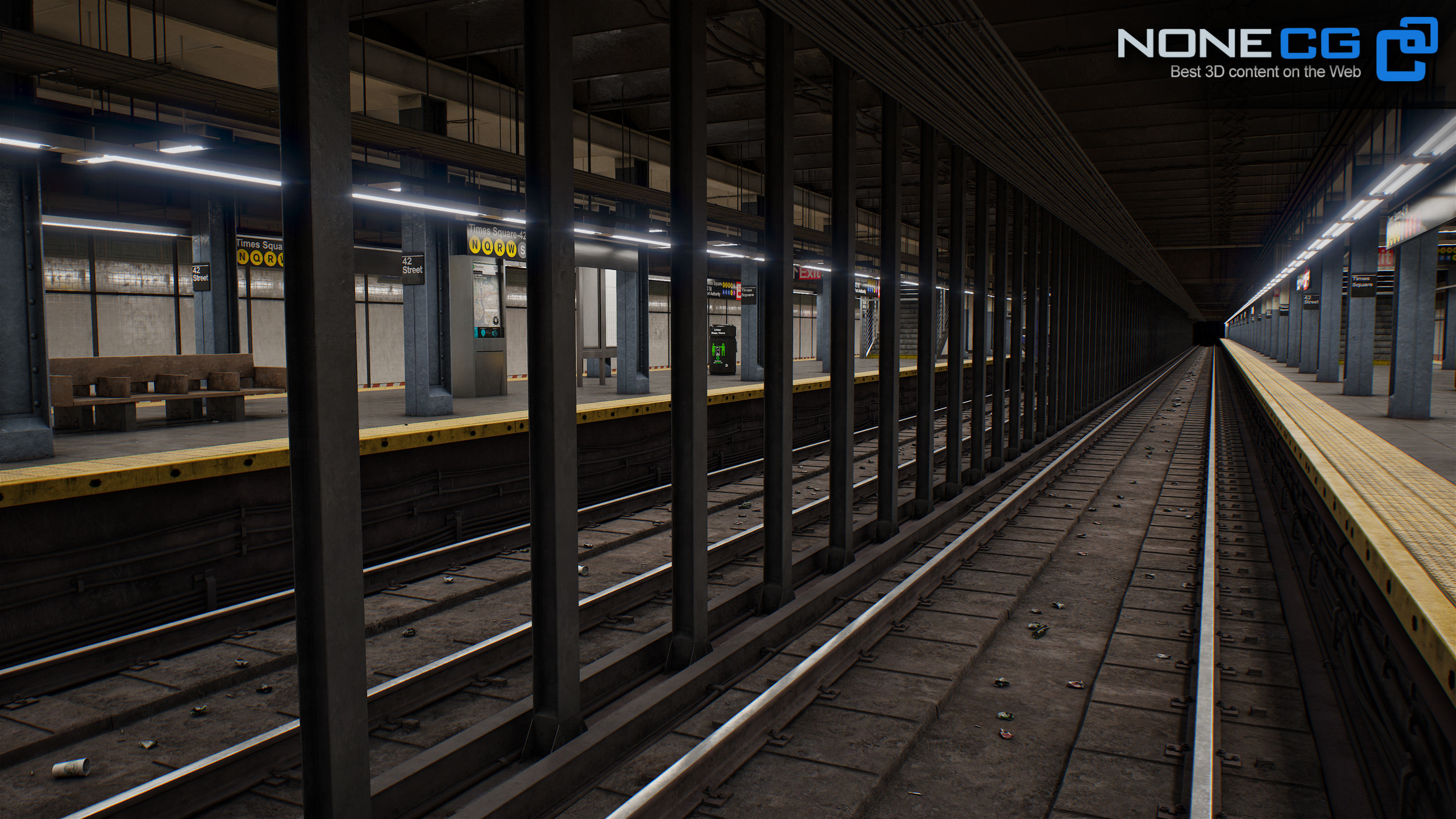 Times Square- 42st Subway Station and R211 Trains 3D model_37