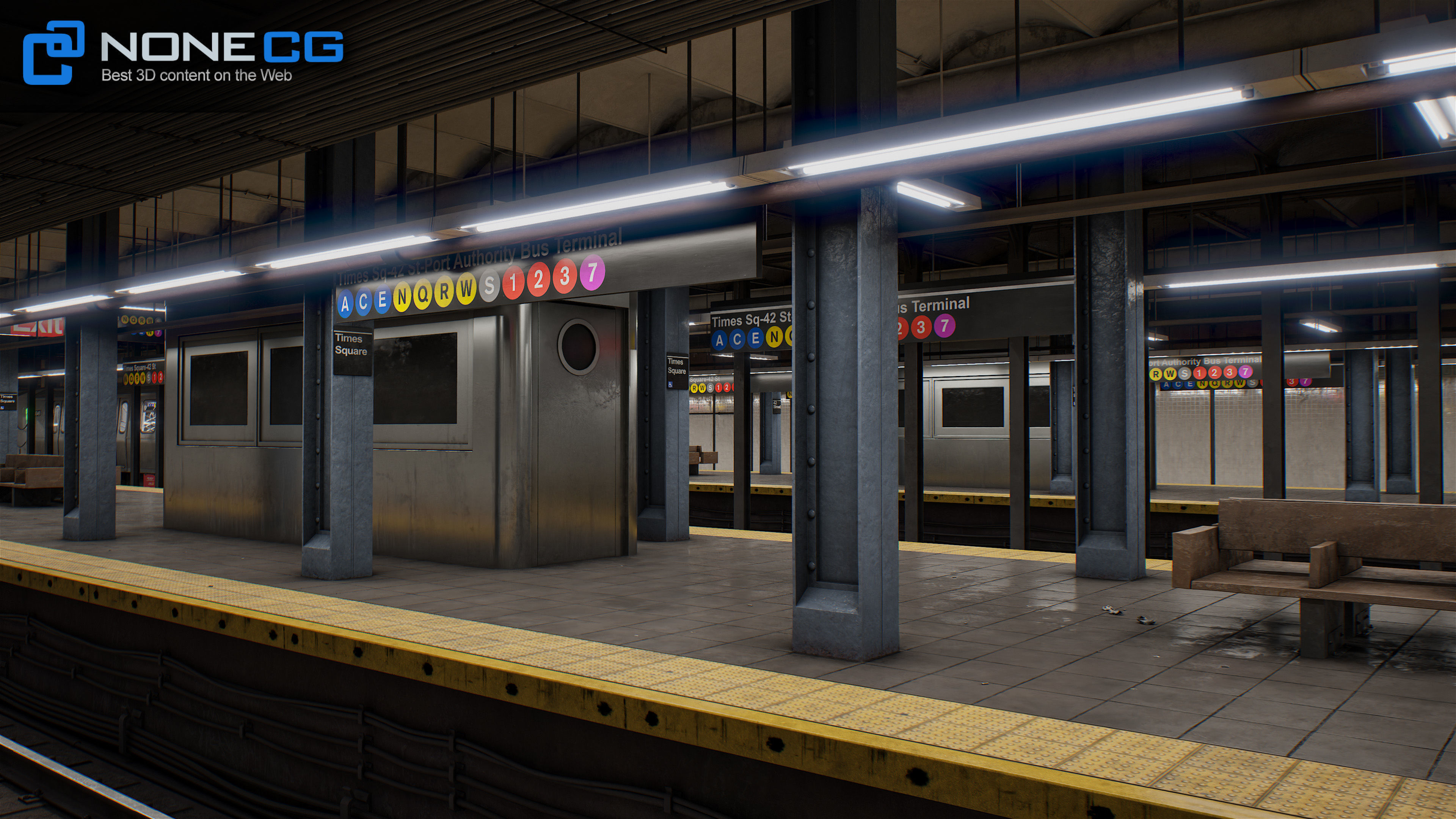 Times Square- 42st Subway Station and R211 Trains 3D model_19