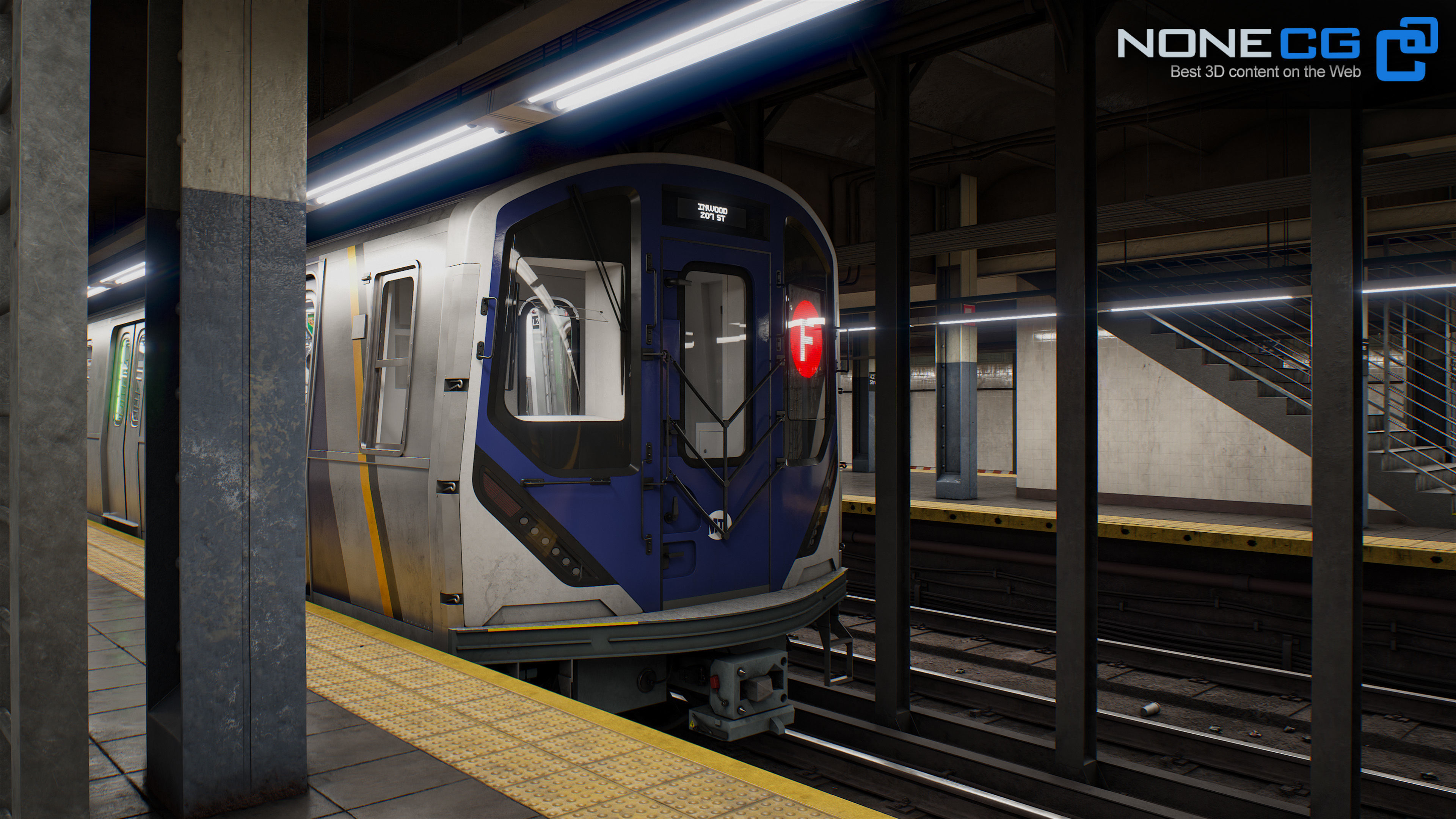 Times Square- 42st Subway Station and R211 Trains 3D model_2