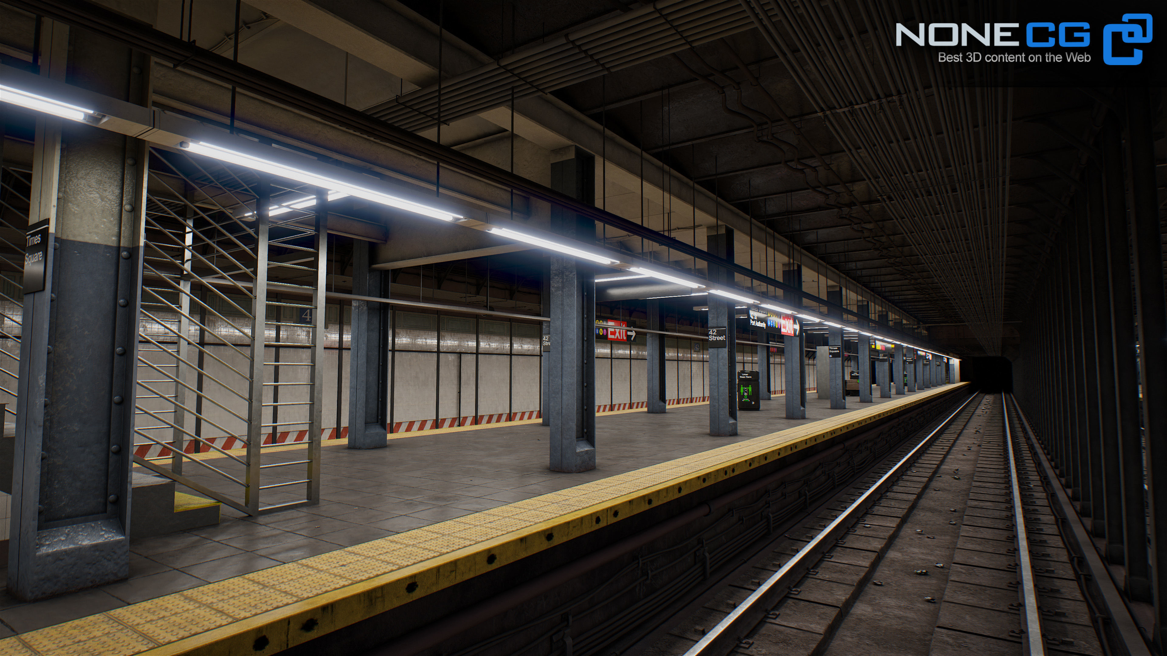 Times Square- 42st Subway Station and R211 Trains 3D model_53