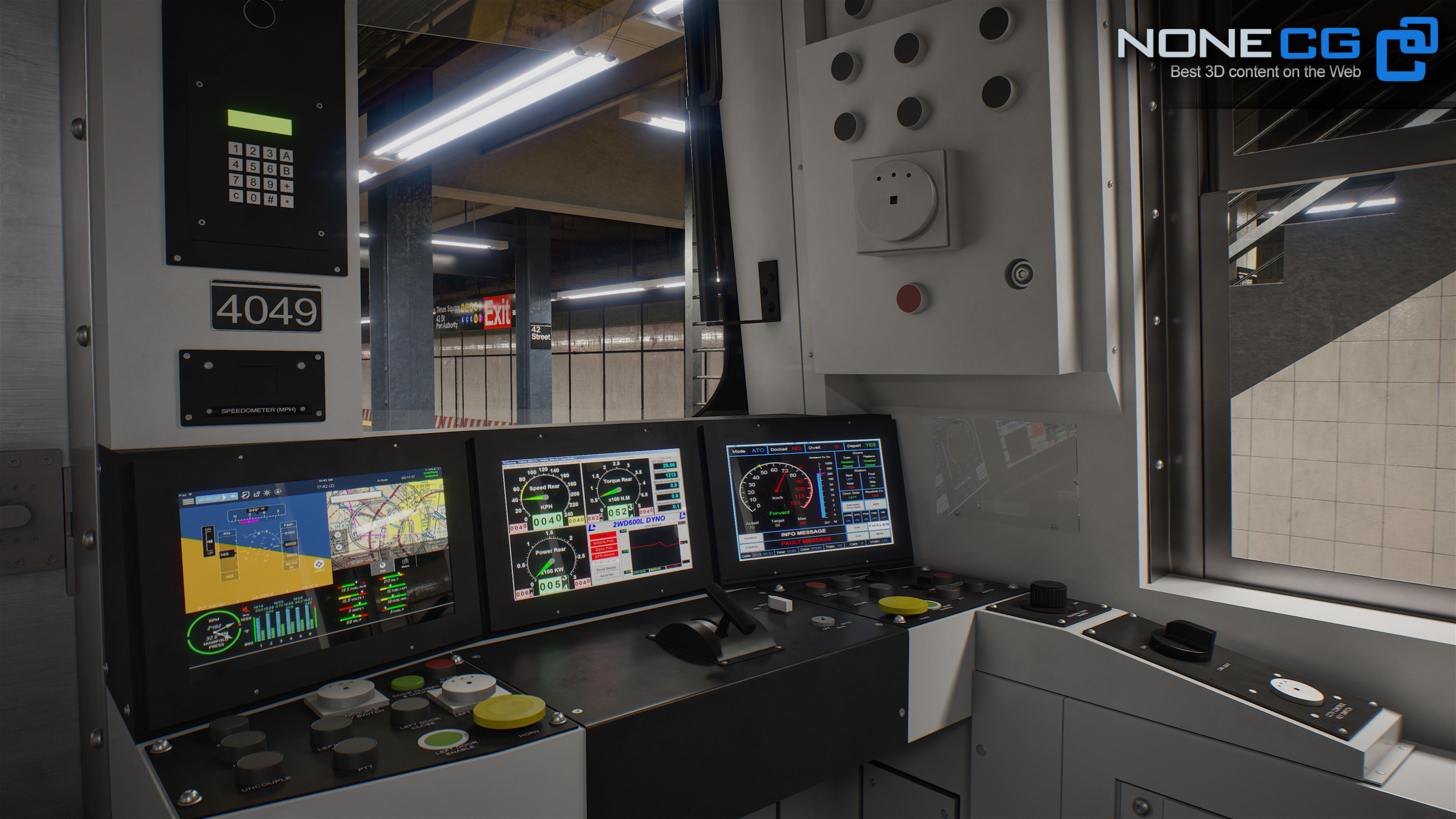 Times Square- 42st Subway Station and R211 Trains 3D model_14