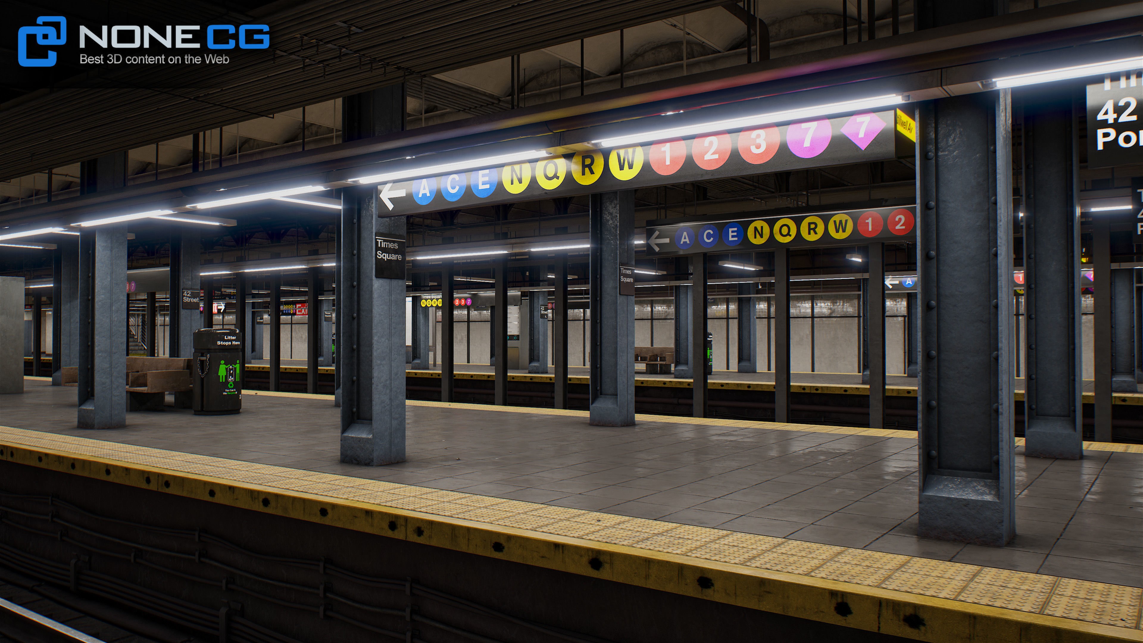 Times Square- 42st Subway Station and R211 Trains 3D model_31