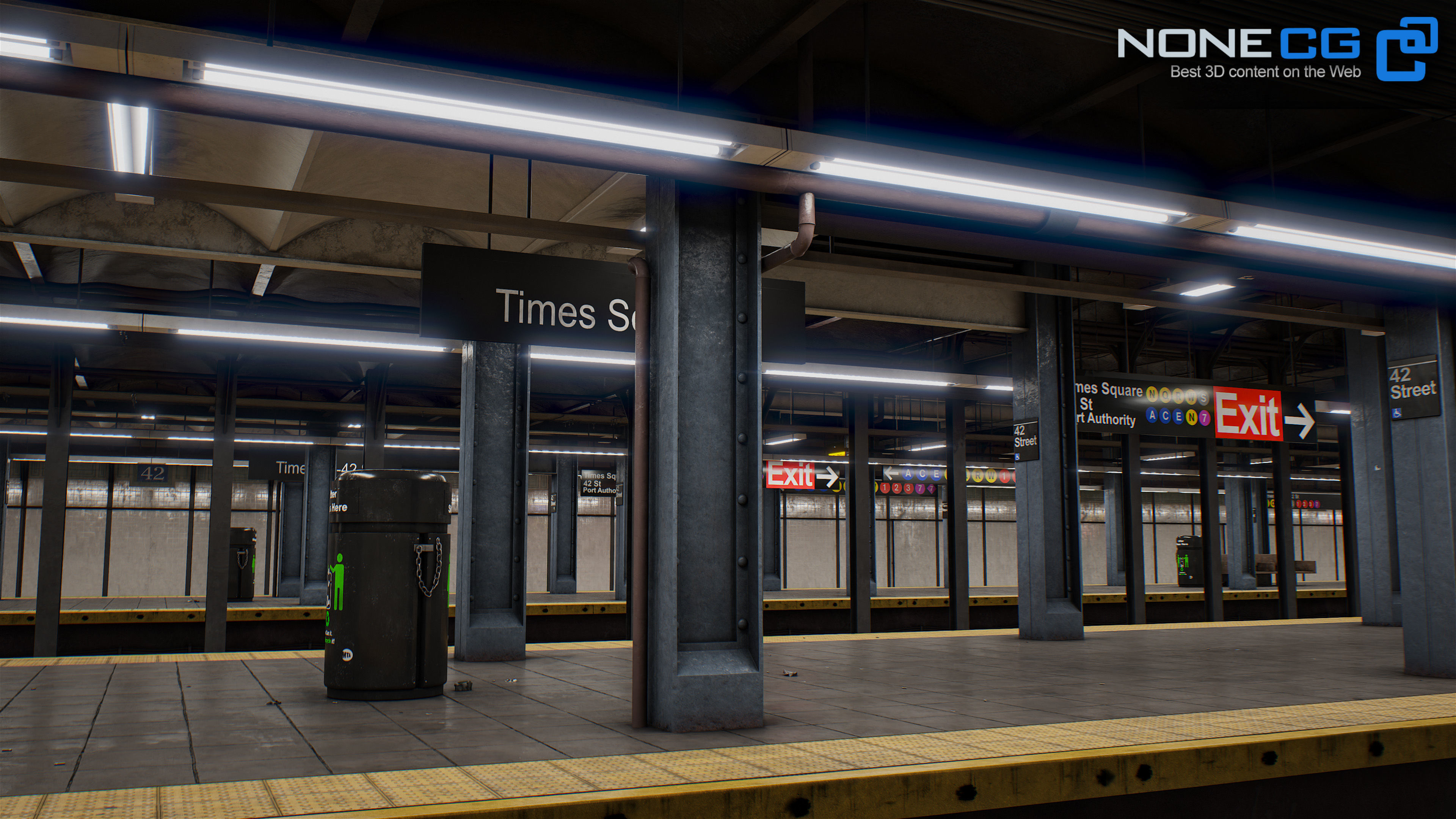Times Square- 42st Subway Station and R211 Trains 3D model_25