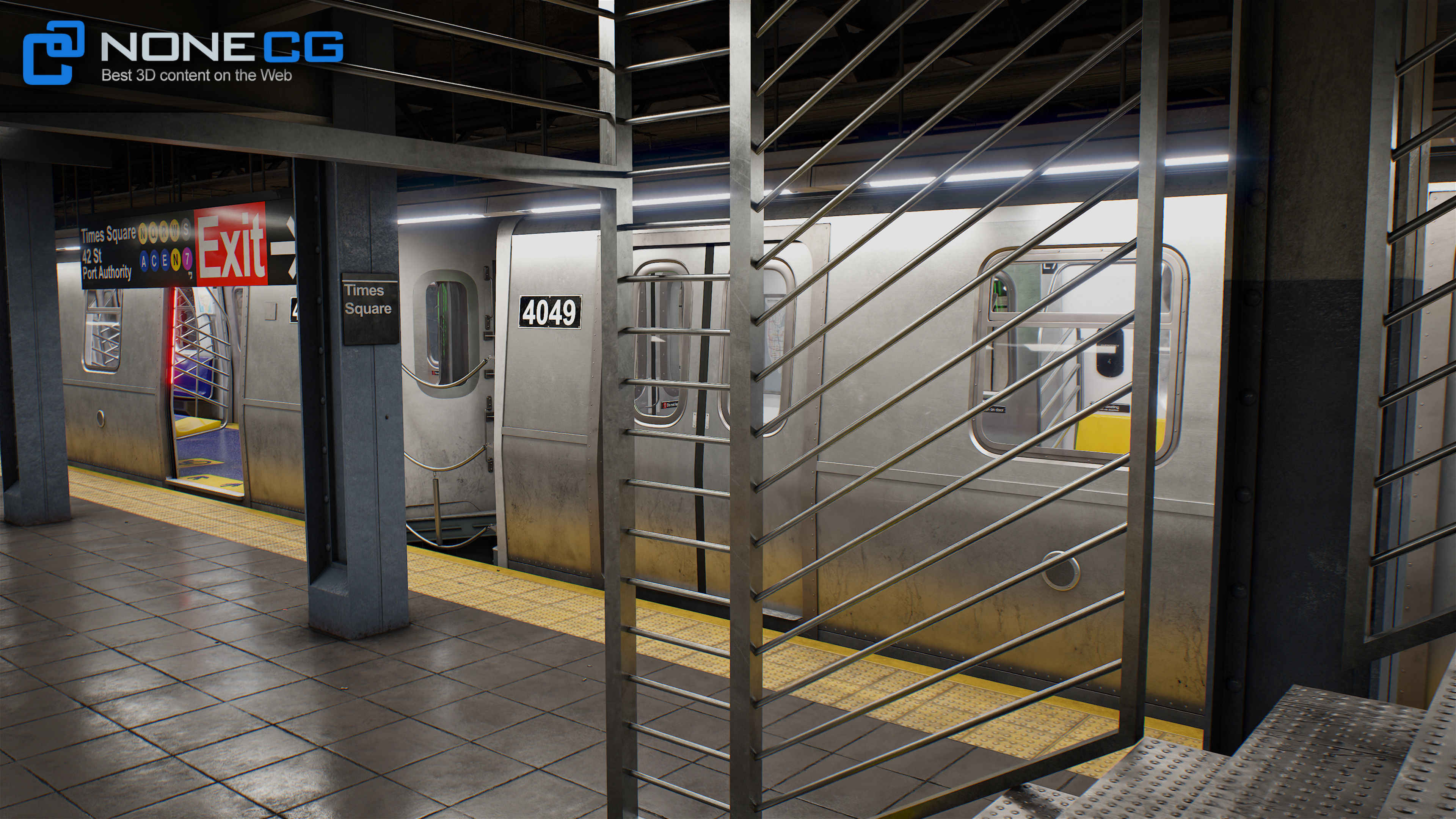 Times Square- 42st Subway Station and R211 Trains 3D model_35