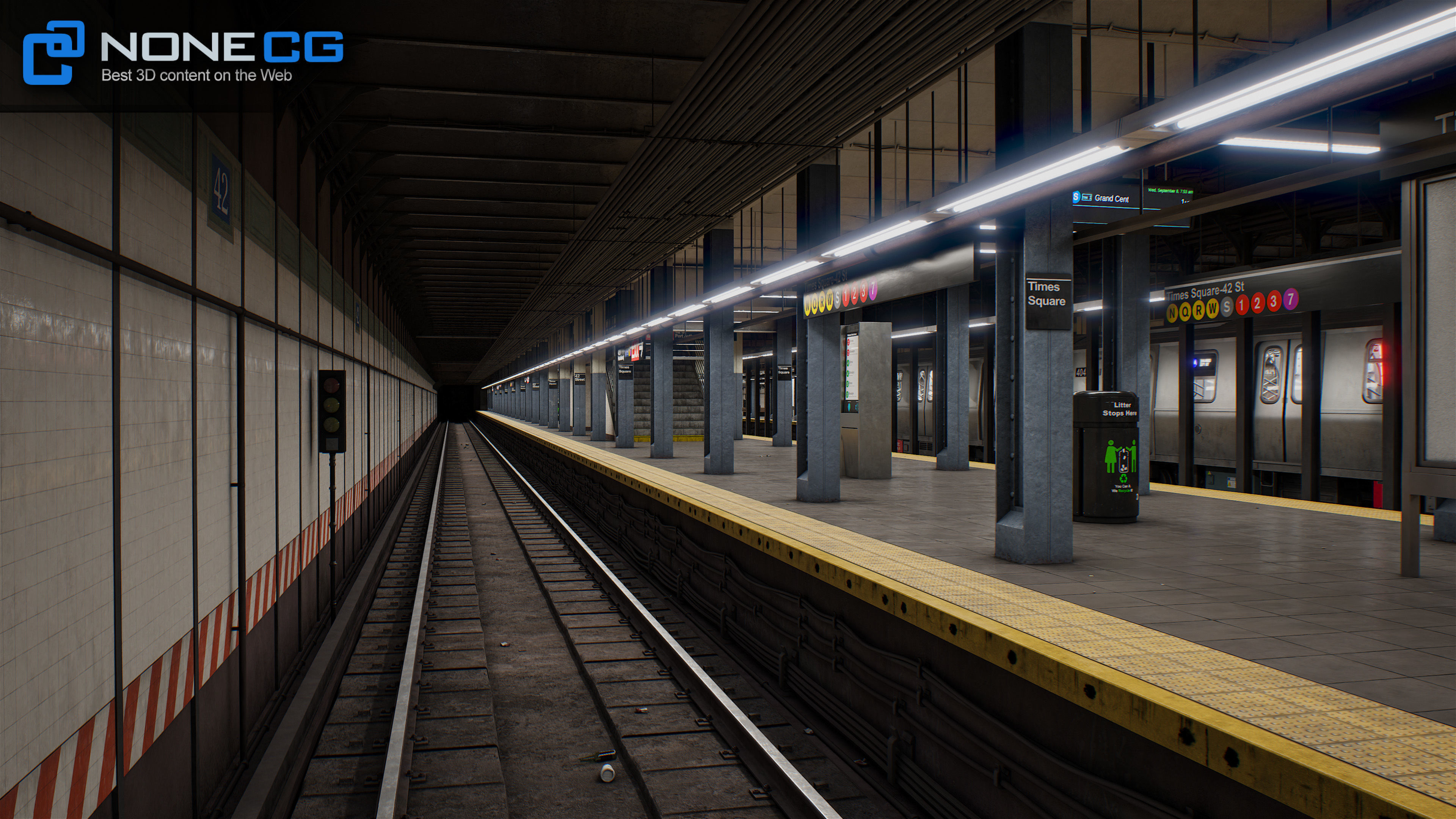 Times Square- 42st Subway Station and R211 Trains 3D model_49