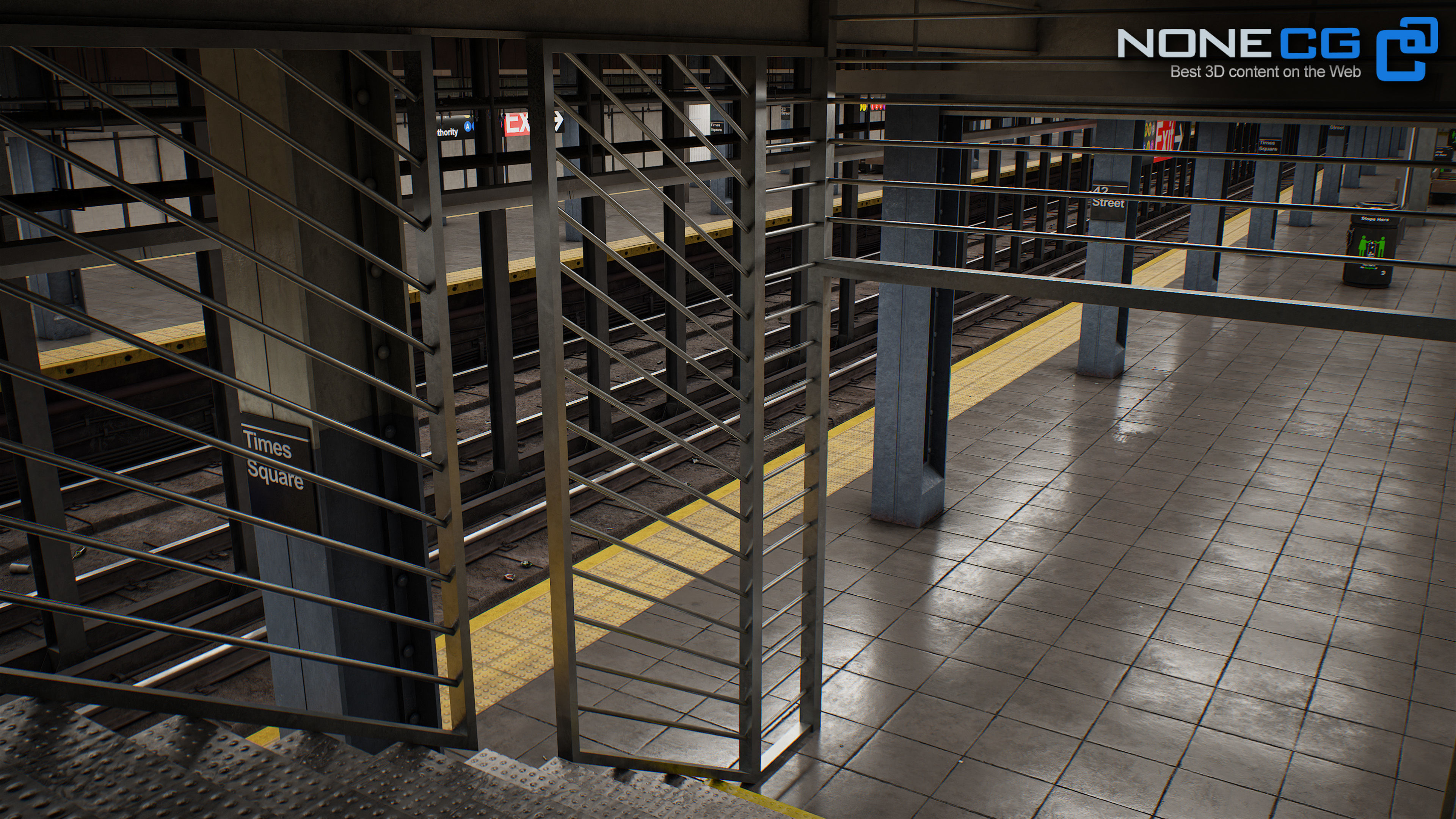 Times Square- 42st Subway Station and R211 Trains 3D model_30