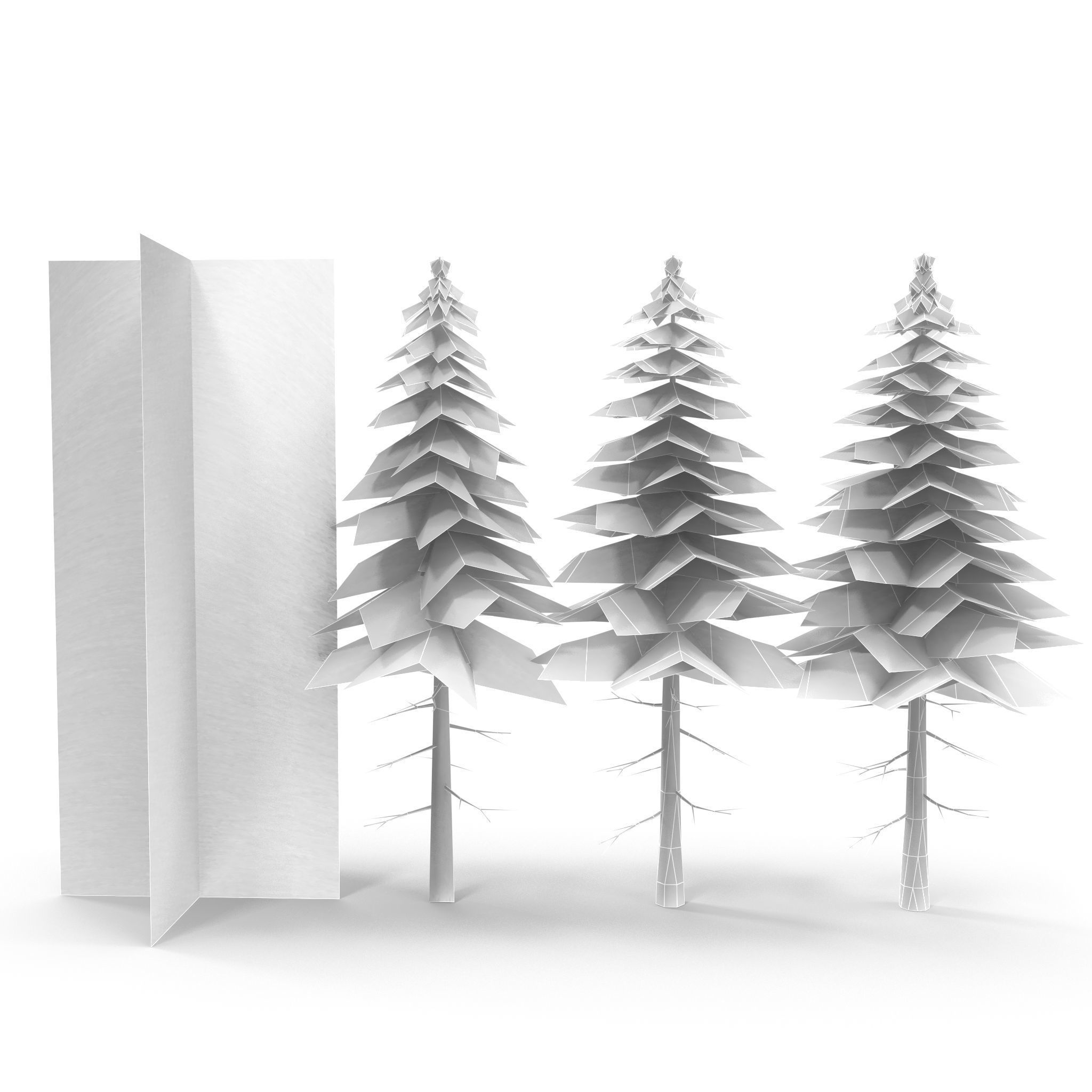 Canadian Spruce Tree Snow V3 Low-poly 3D model_11