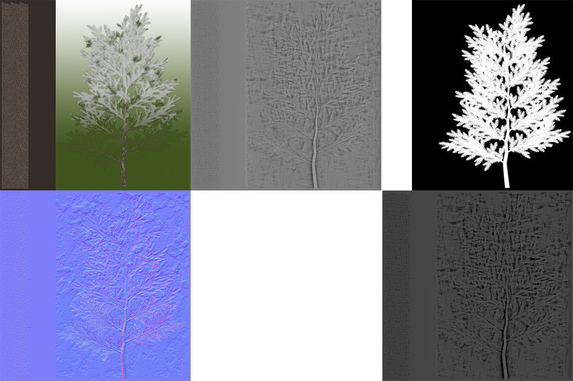 Canadian Spruce Tree Snow V3 Low-poly 3D model_8