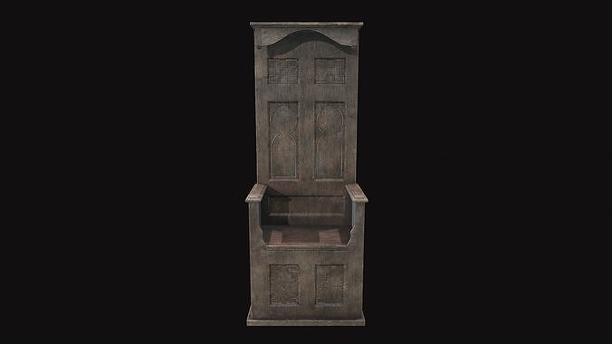 Medieval Chair V5 Low-poly 3D model