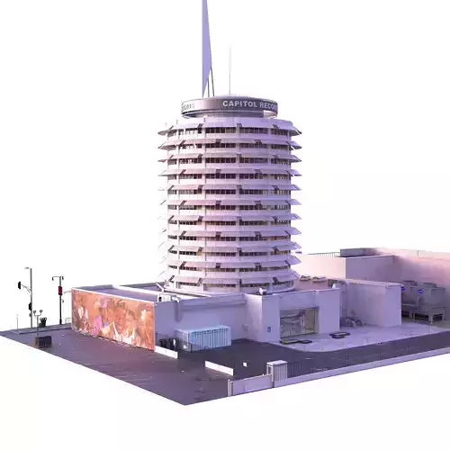 Capitol Records Los Angeles Building Low-Poly PBR