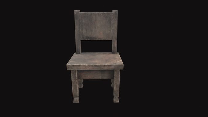 Medieval Chair V12 Low-poly 3D model