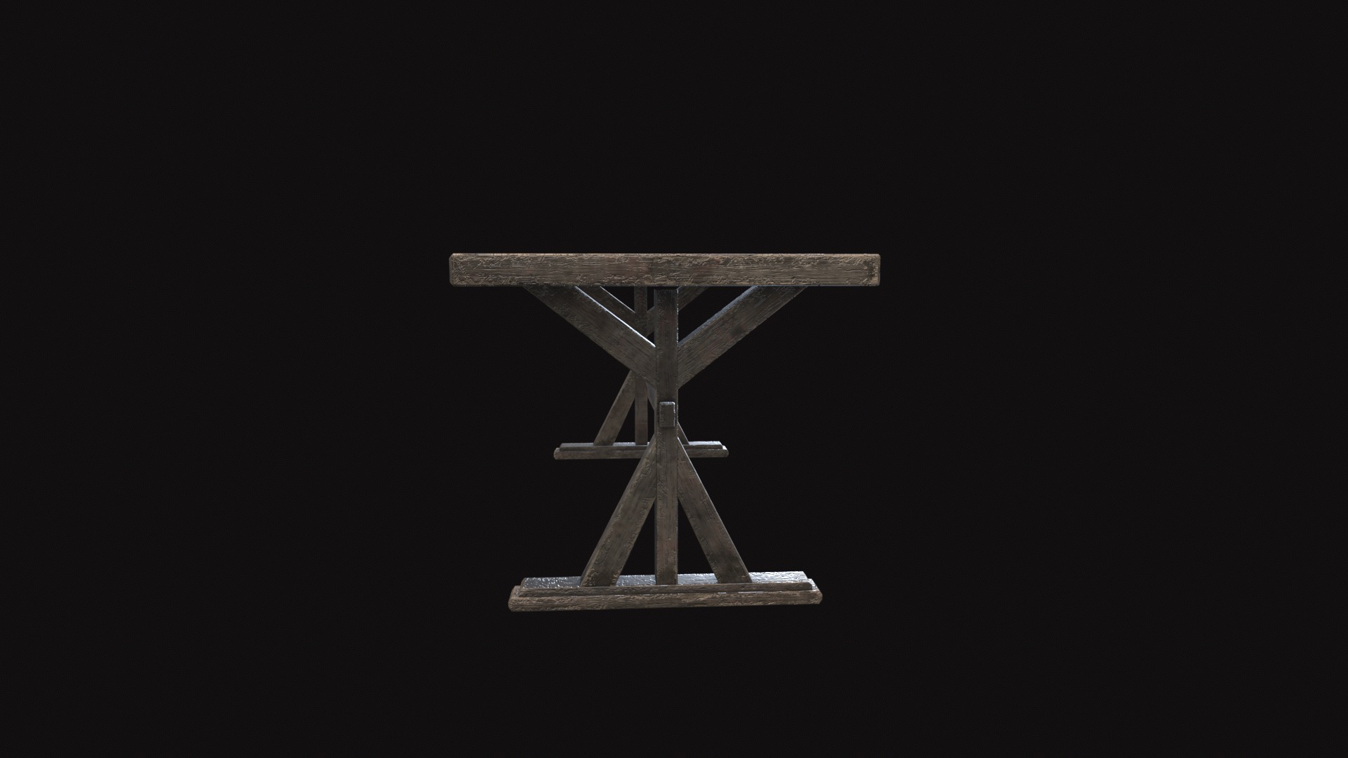 Medieval Table V2 Low-poly 3D model_6