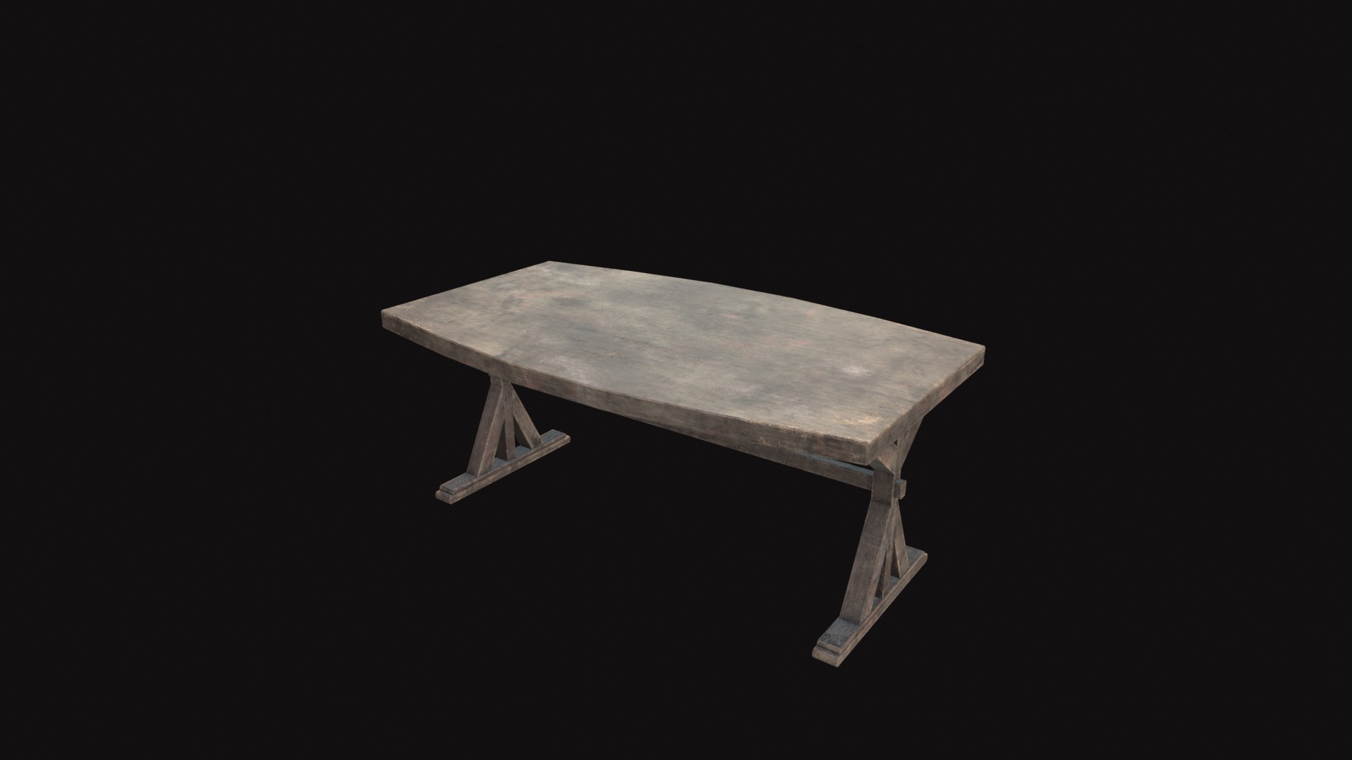Medieval Table V2 Low-poly 3D model_4
