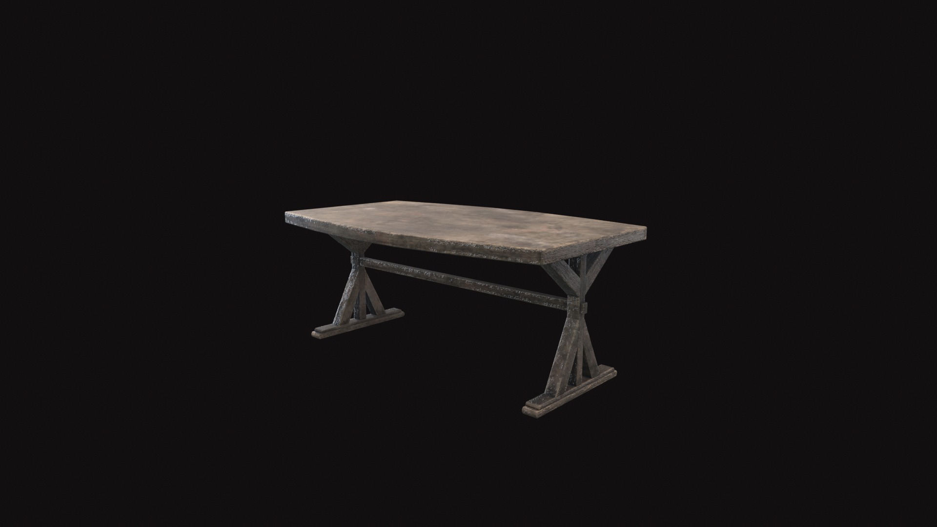 Medieval Table V2 Low-poly 3D model_8