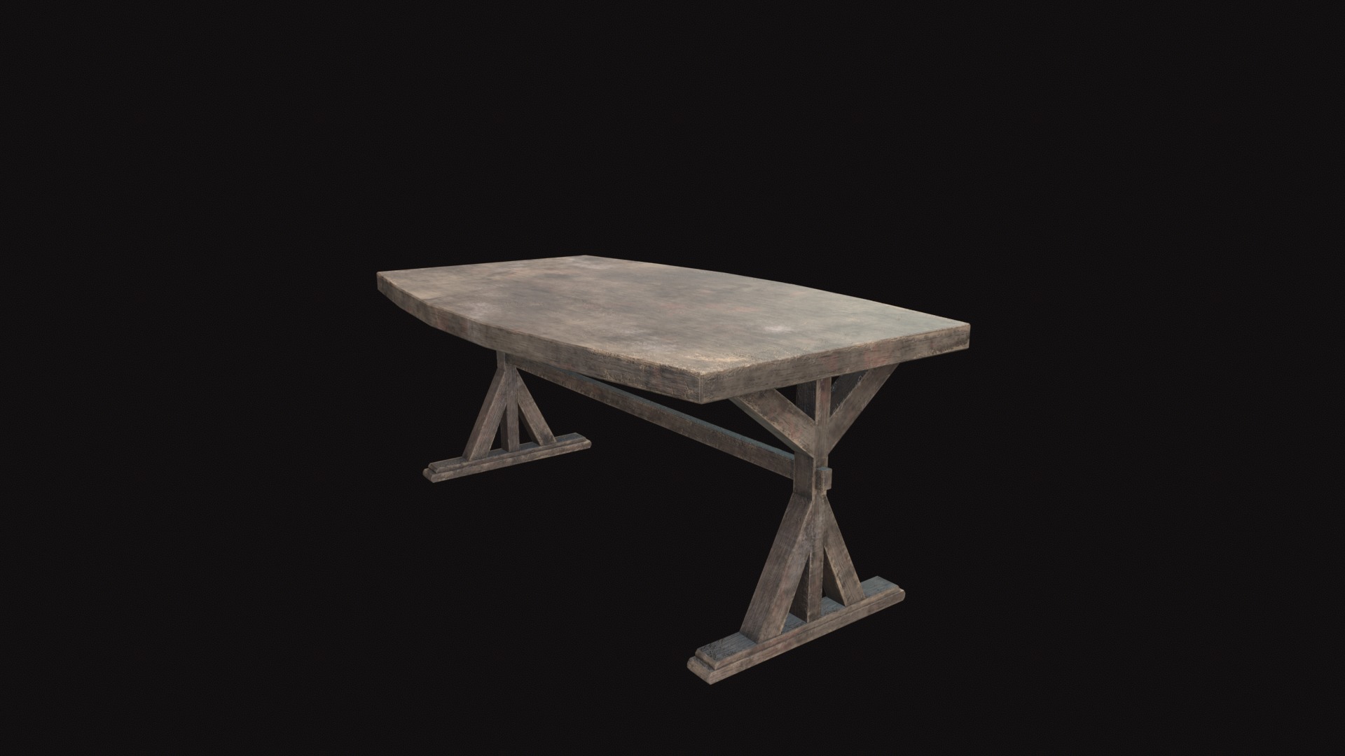 Medieval Table V2 Low-poly 3D model_3