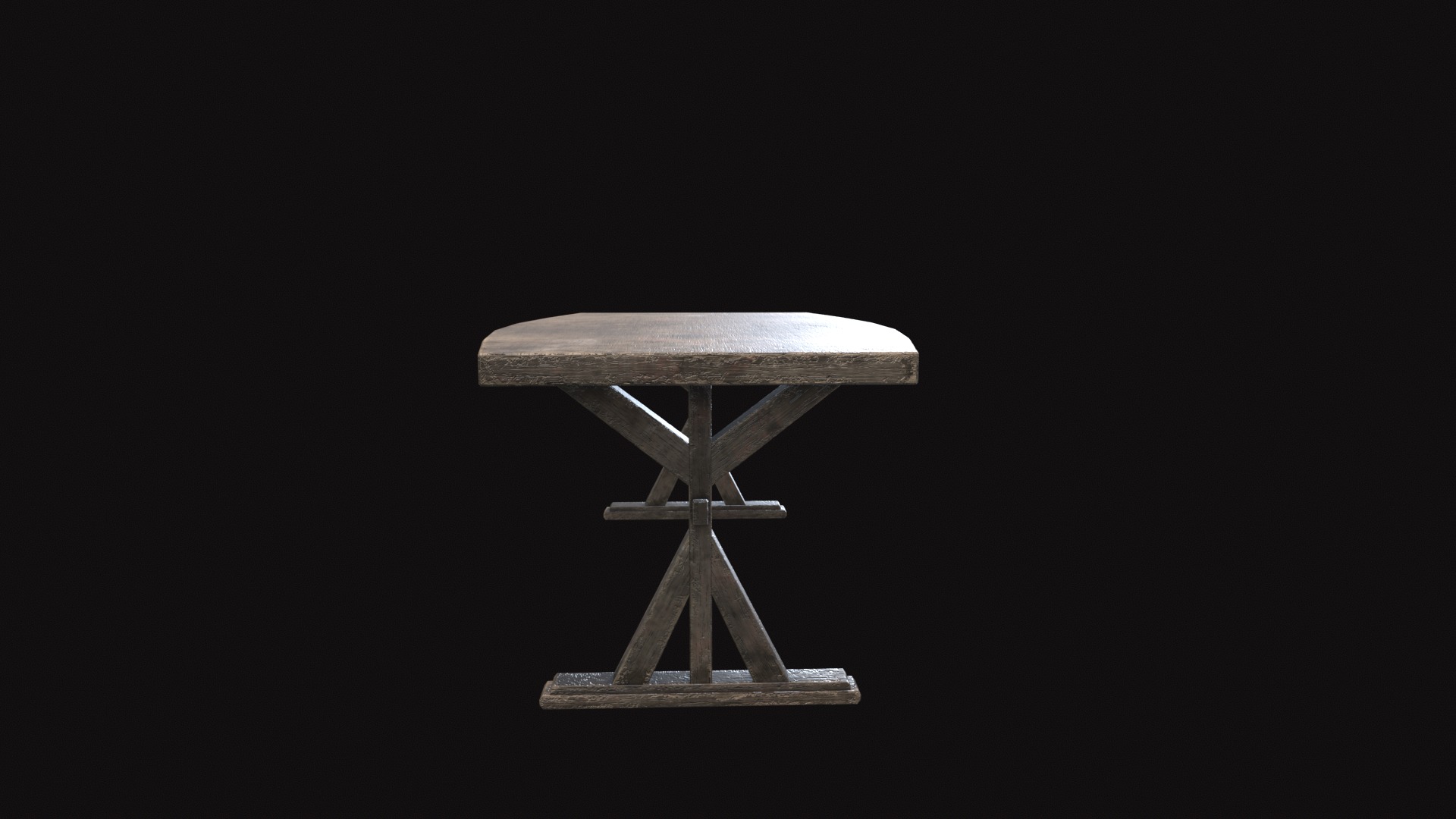 Medieval Table V2 Low-poly 3D model_5