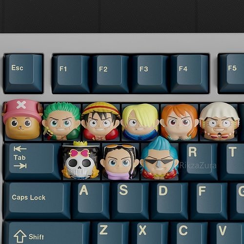 CUTE ONE PIECE FULL PACK KEYCAPS - MECHANICAL KEYBOARD 3D print model