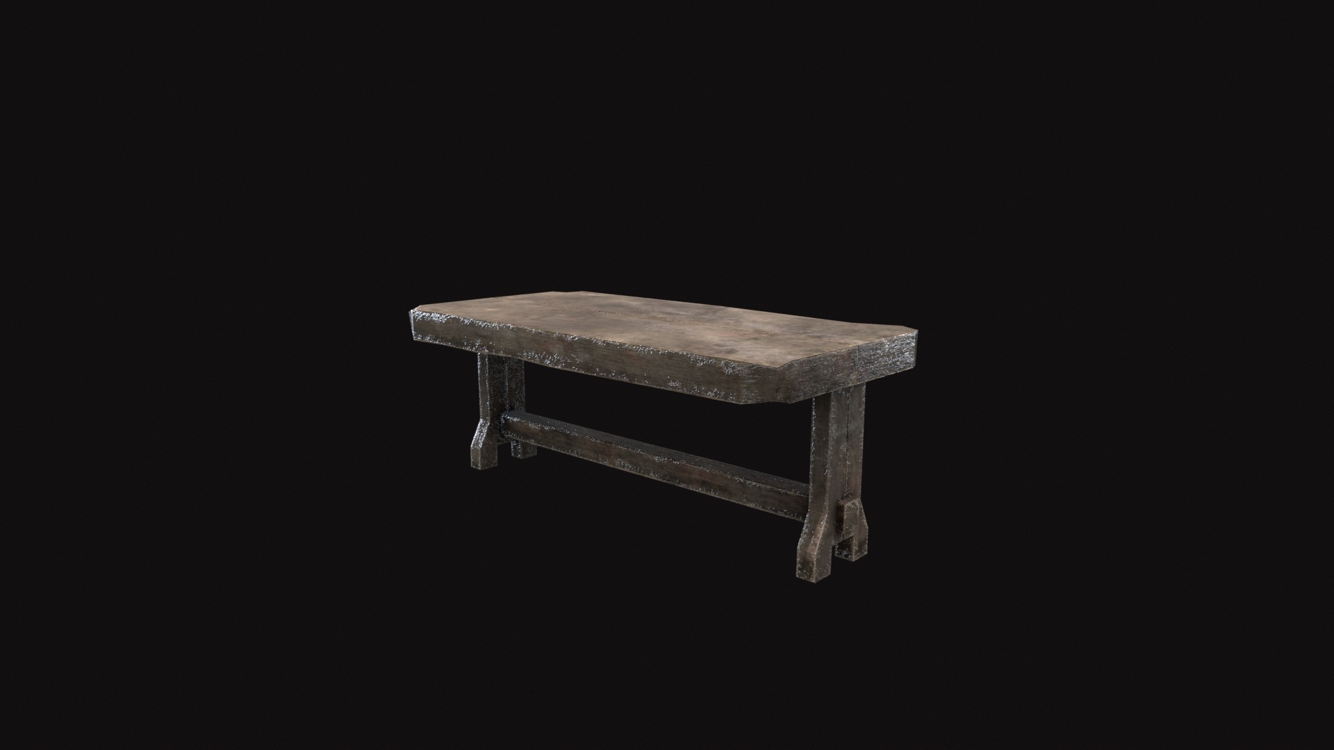 Medieval Table V3 Low-poly 3D model_4