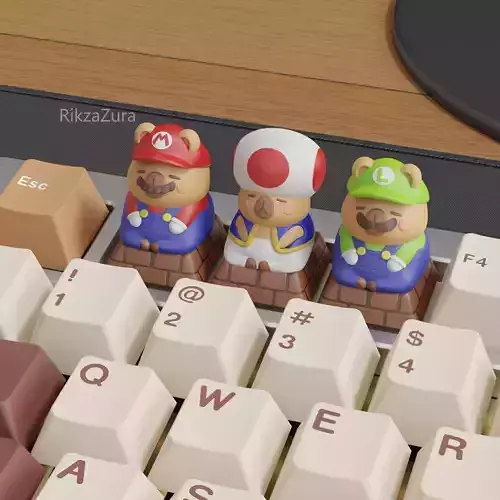 CUTE CAPYBARA SUPER MARIO  KEYCAPS - MECHANICAL KEYBOARD