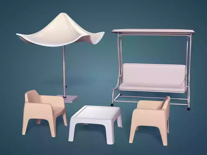 Patio Pack -- Hotel Umbrella - Lawn Table Chair - Porch Swing