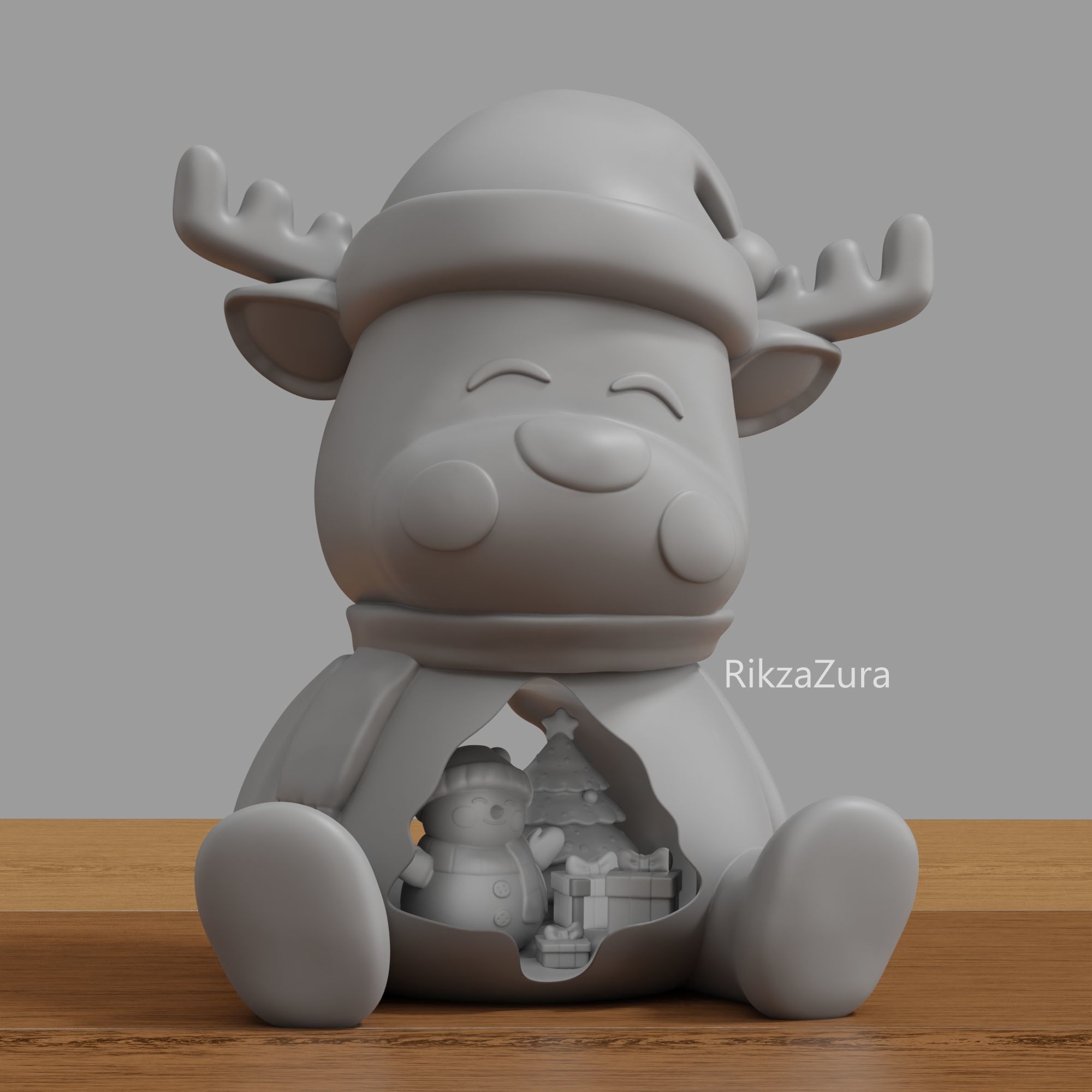 CUTE DEER CHRISTMAS - 3D ORNAMENT HOME DECOR 3D print model_1