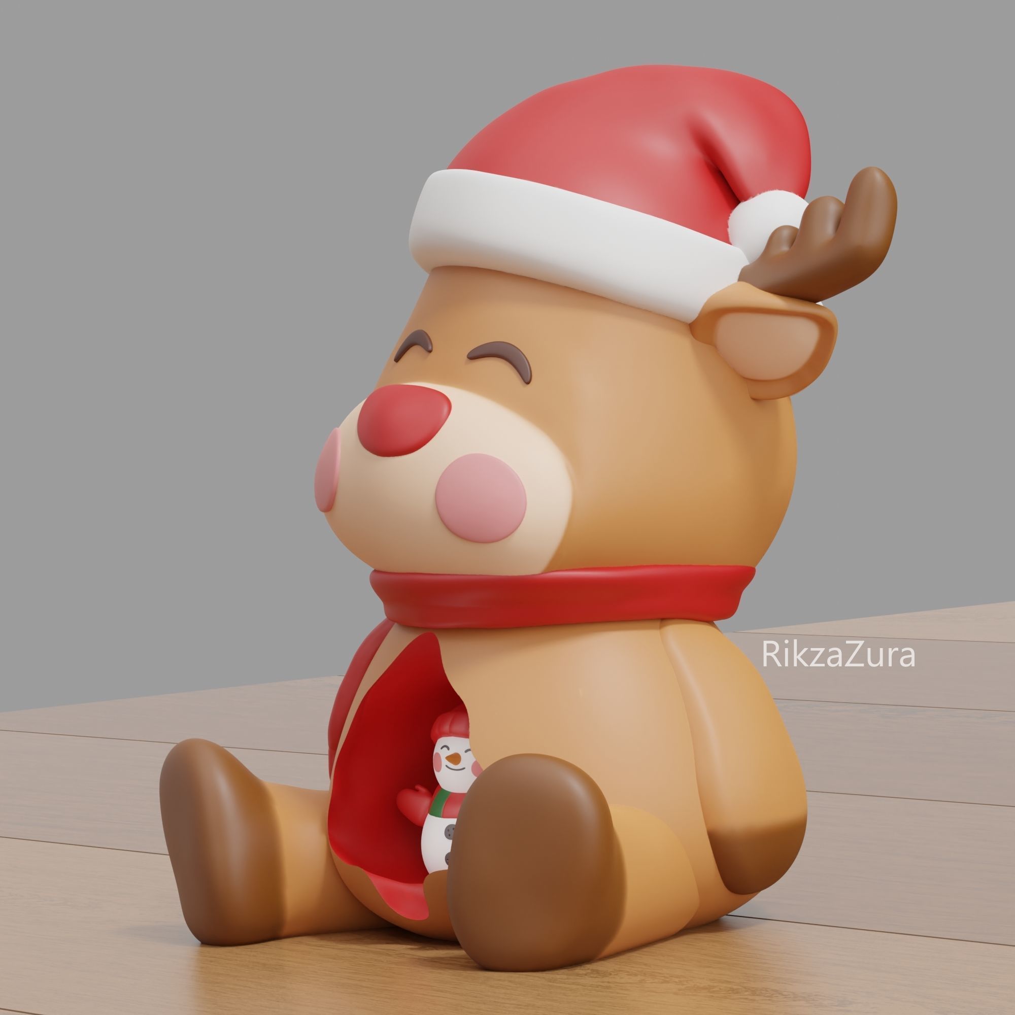 CUTE DEER CHRISTMAS - 3D ORNAMENT HOME DECOR 3D print model_3