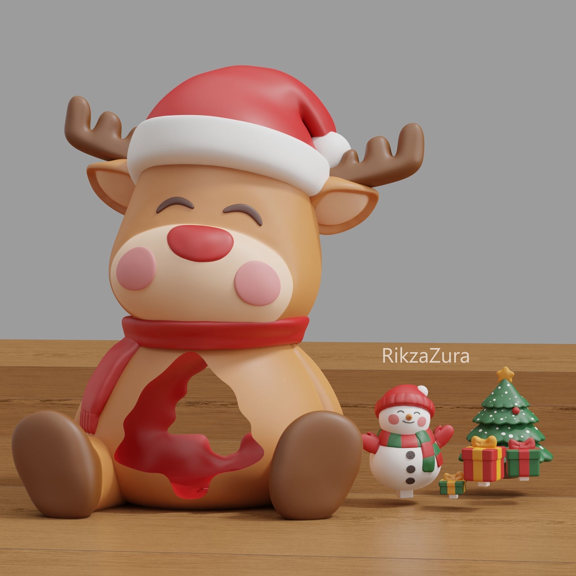 CUTE DEER CHRISTMAS - 3D ORNAMENT HOME DECOR 3D print model_2