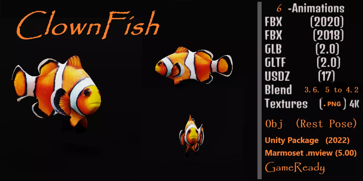 Clownfish Nemo Low-poly 3D model_0