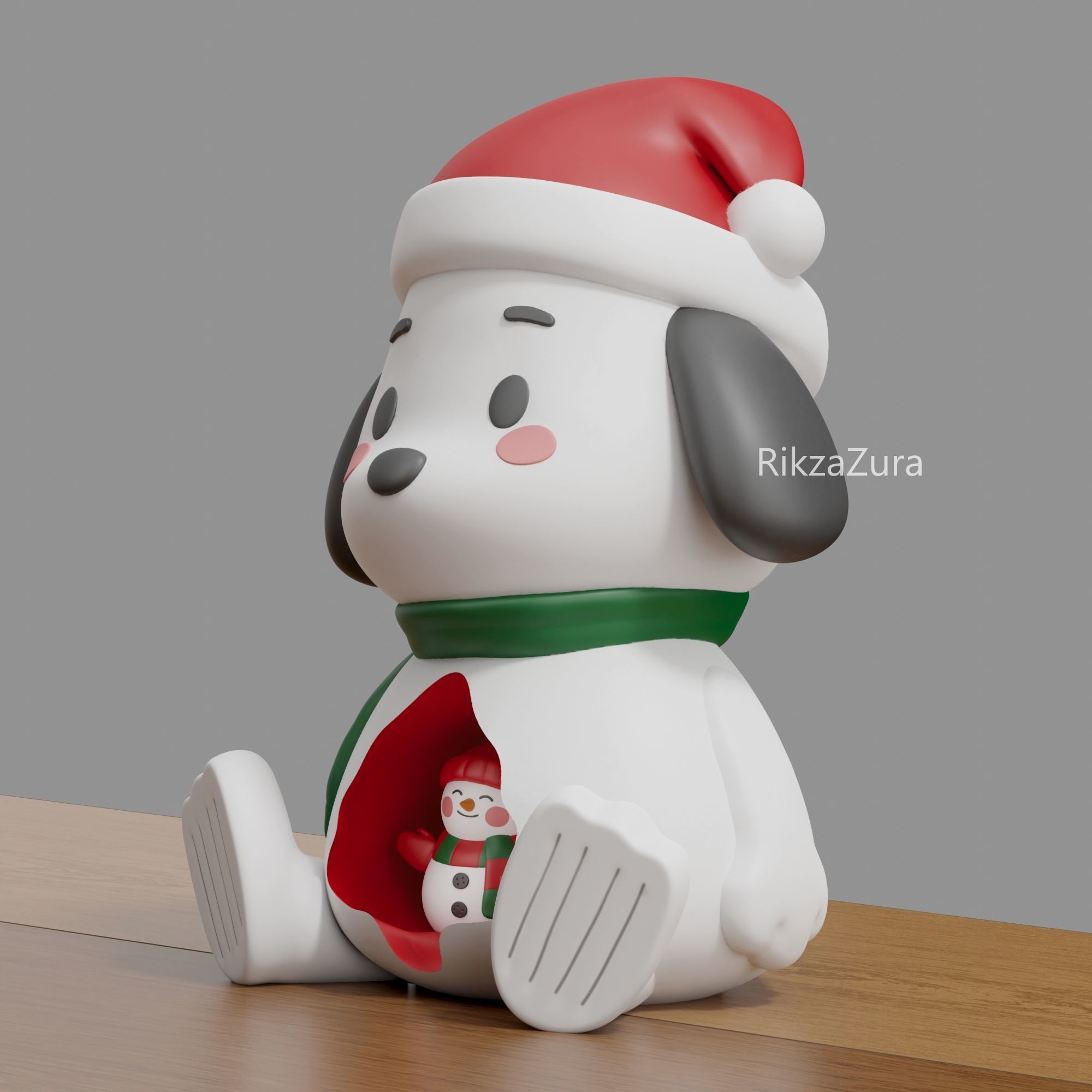 CUTE PUPPY CHRISTMAS - 3D ORNAMENT HOME DECOR 3D print model 3D print model_1