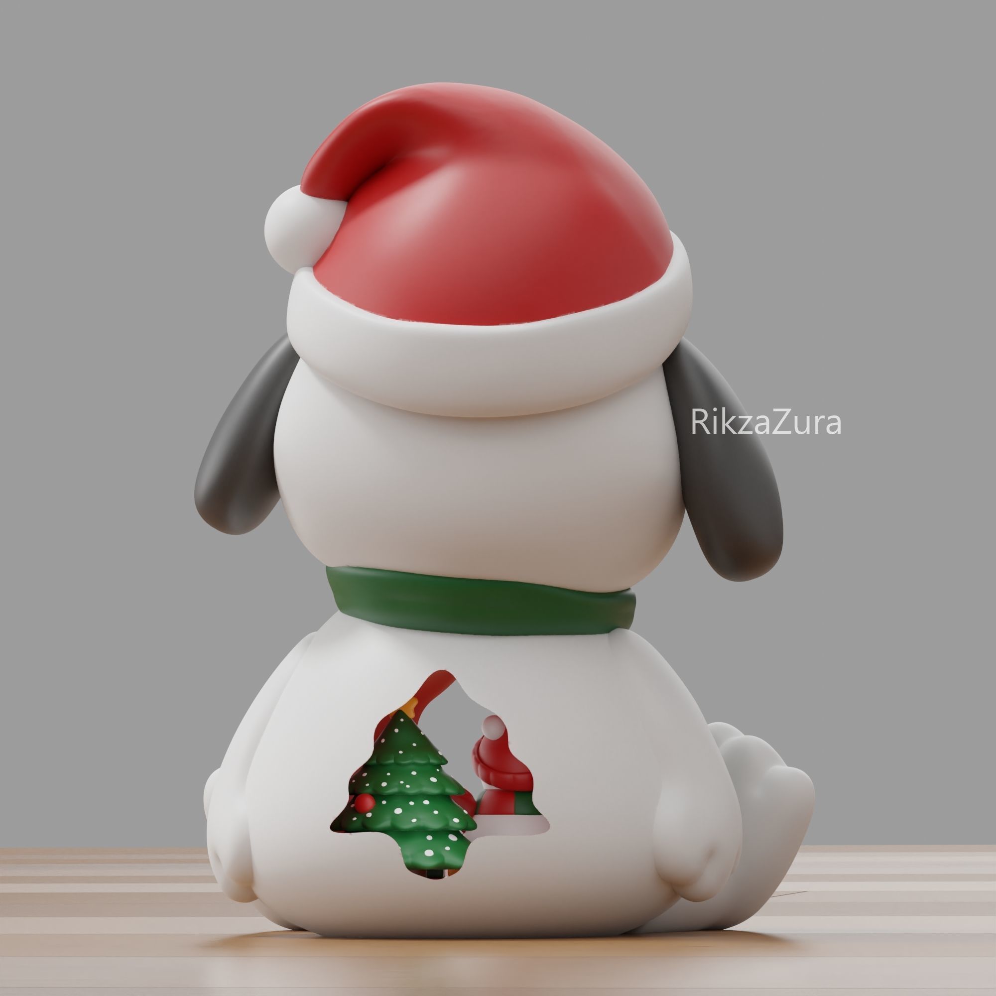 CUTE PUPPY CHRISTMAS - 3D ORNAMENT HOME DECOR 3D print model 3D print model_2