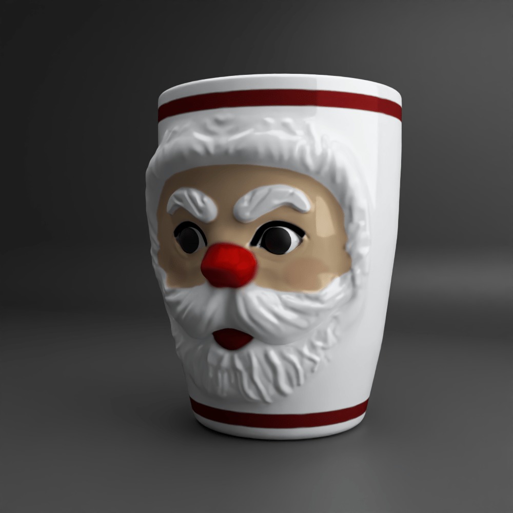 santa clause planter - vase - urn - candy dish - candle holder 3D print model_3