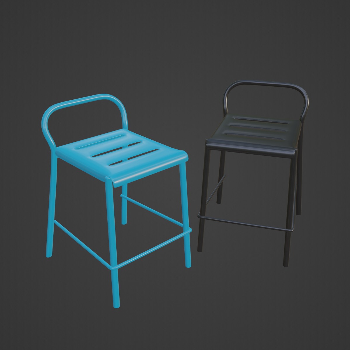 Modern Stool B 01 3D model_6